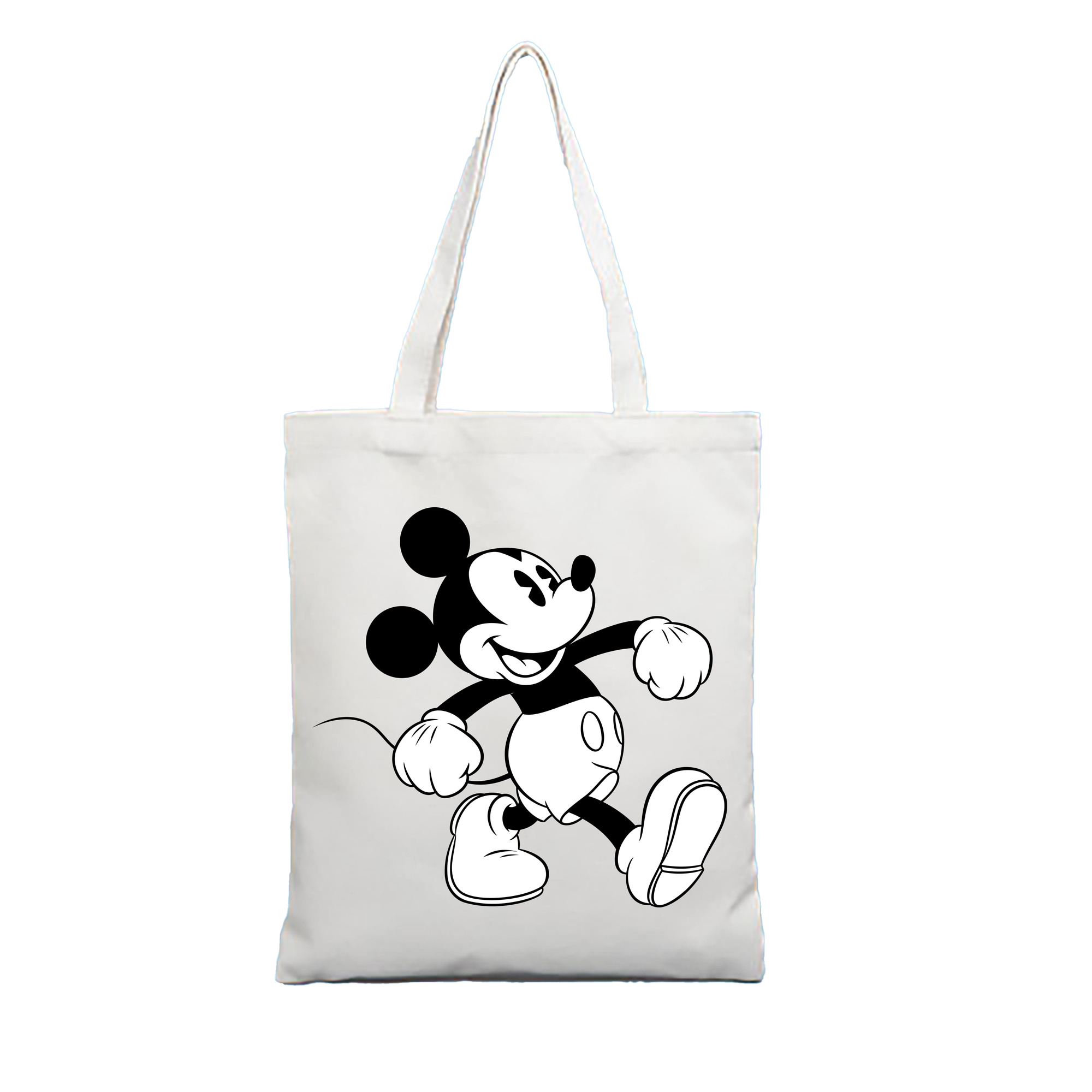 （画像用） ミッキーマウス Mickey Mouse 縦型キャンバス生地手提げバッグ　トートバッグ