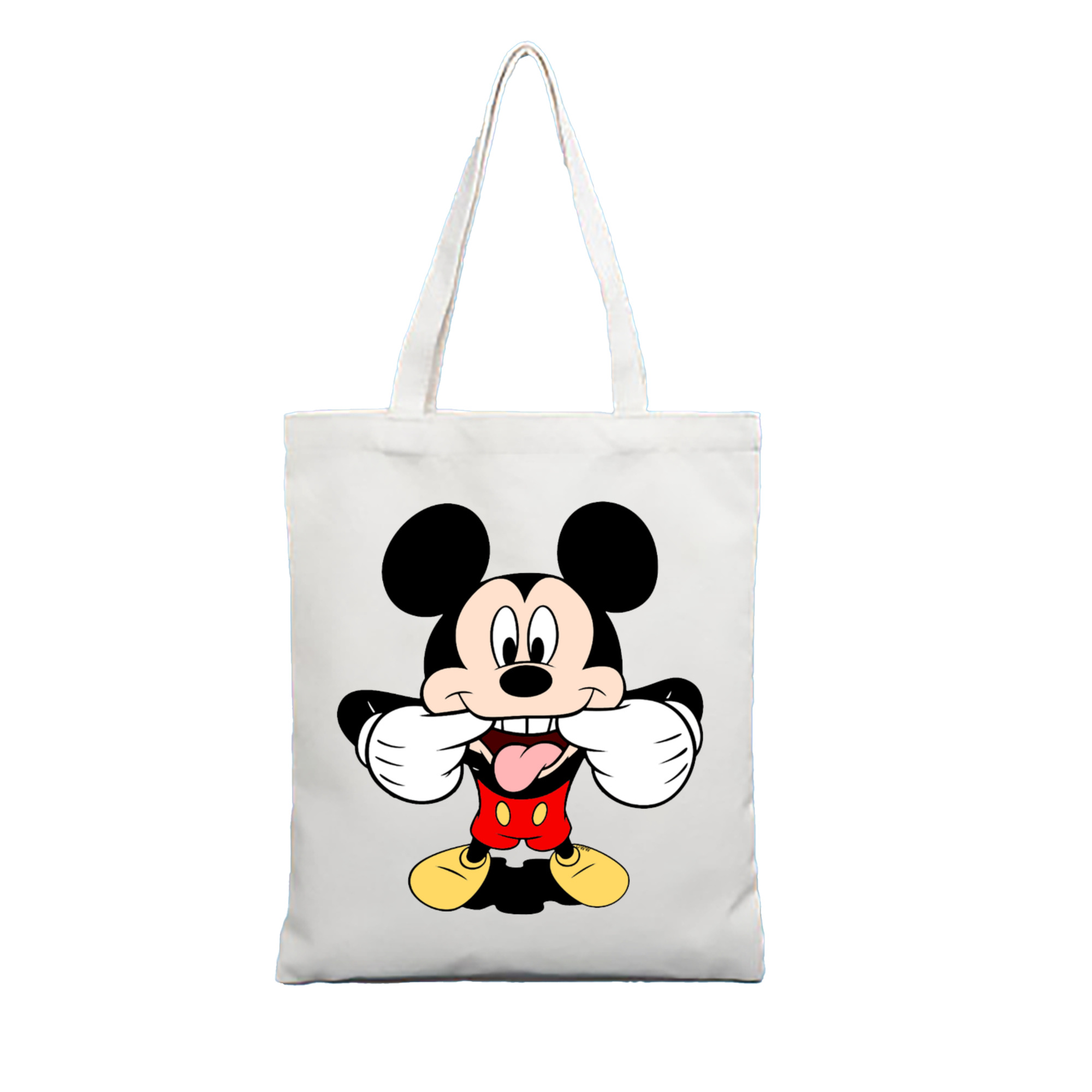 （画像用） ミッキーマウス Mickey Mouse 縦型キャンバス生地手提げバッグ　トートバッグ