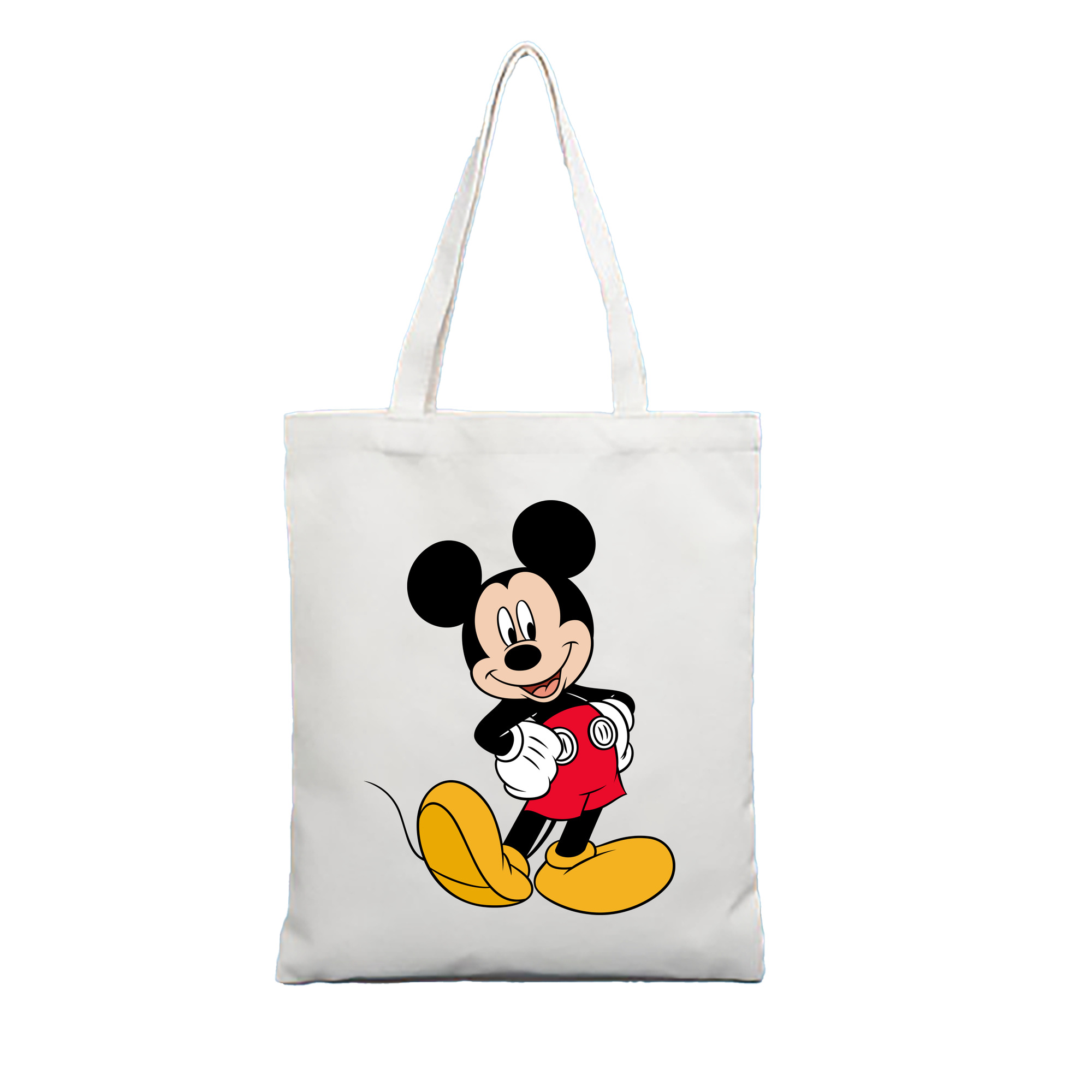 （画像用） ミッキーマウス Mickey Mouse 縦型キャンバス生地手提げバッグ　トートバッグ