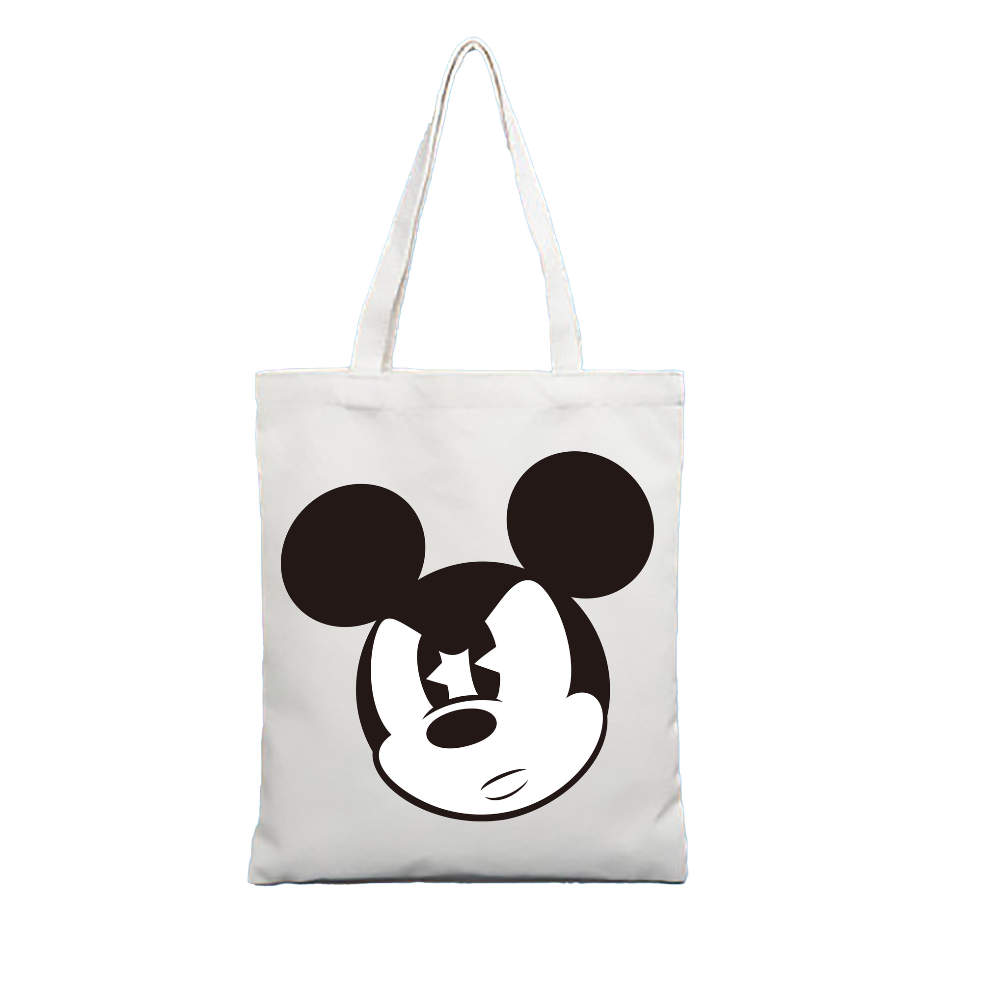 （画像用） ミッキーマウス Mickey Mouse 縦型キャンバス生地手提げバッグ　トートバッグ