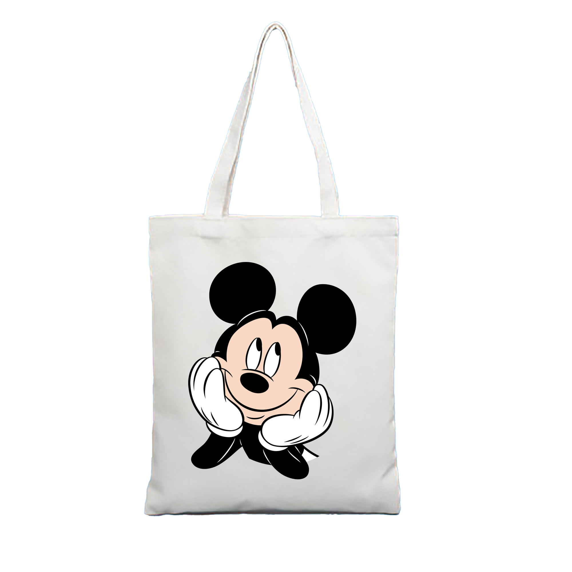 （画像用） ミッキーマウス Mickey Mouse 縦型キャンバス生地手提げバッグ　トートバッグ