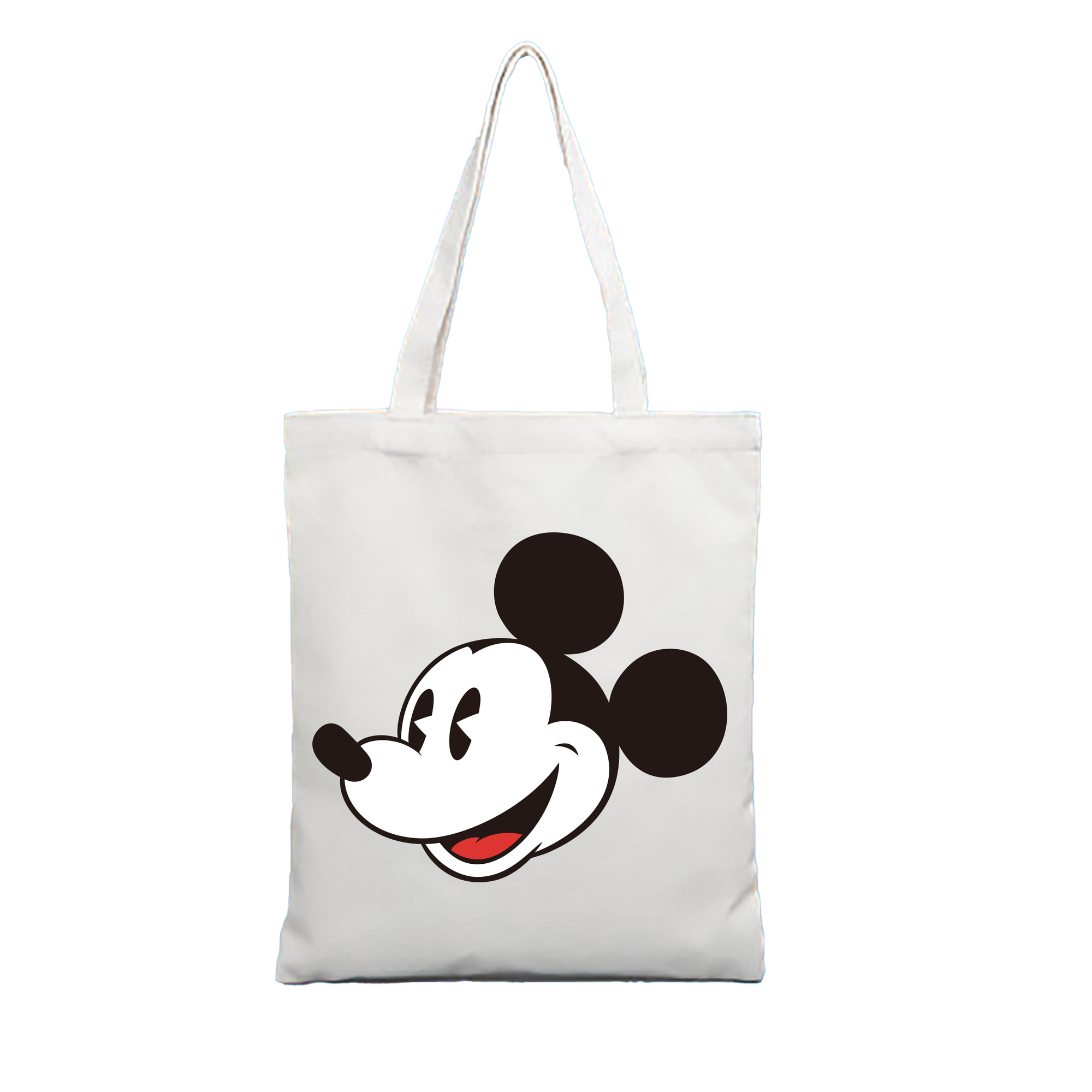 （画像用） ミッキーマウス Mickey Mouse 縦型キャンバス生地手提げバッグ　トートバッグ