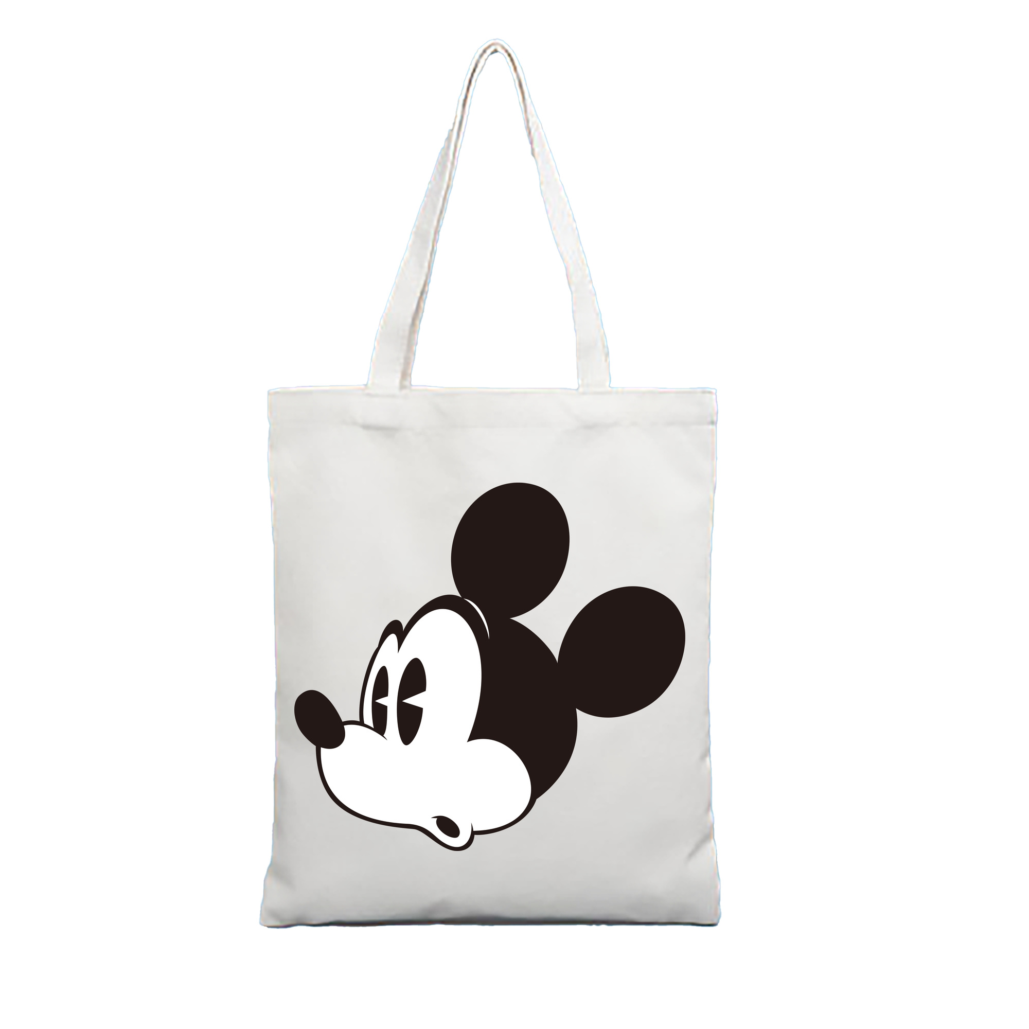 （画像用） ミッキーマウス Mickey Mouse 縦型キャンバス生地手提げバッグ　トートバッグ