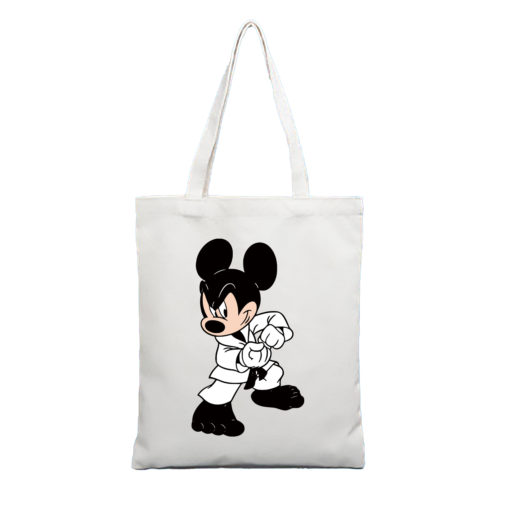 （画像用） ミッキーマウス Mickey Mouse 縦型キャンバス生地手提げバッグ　トートバッグ