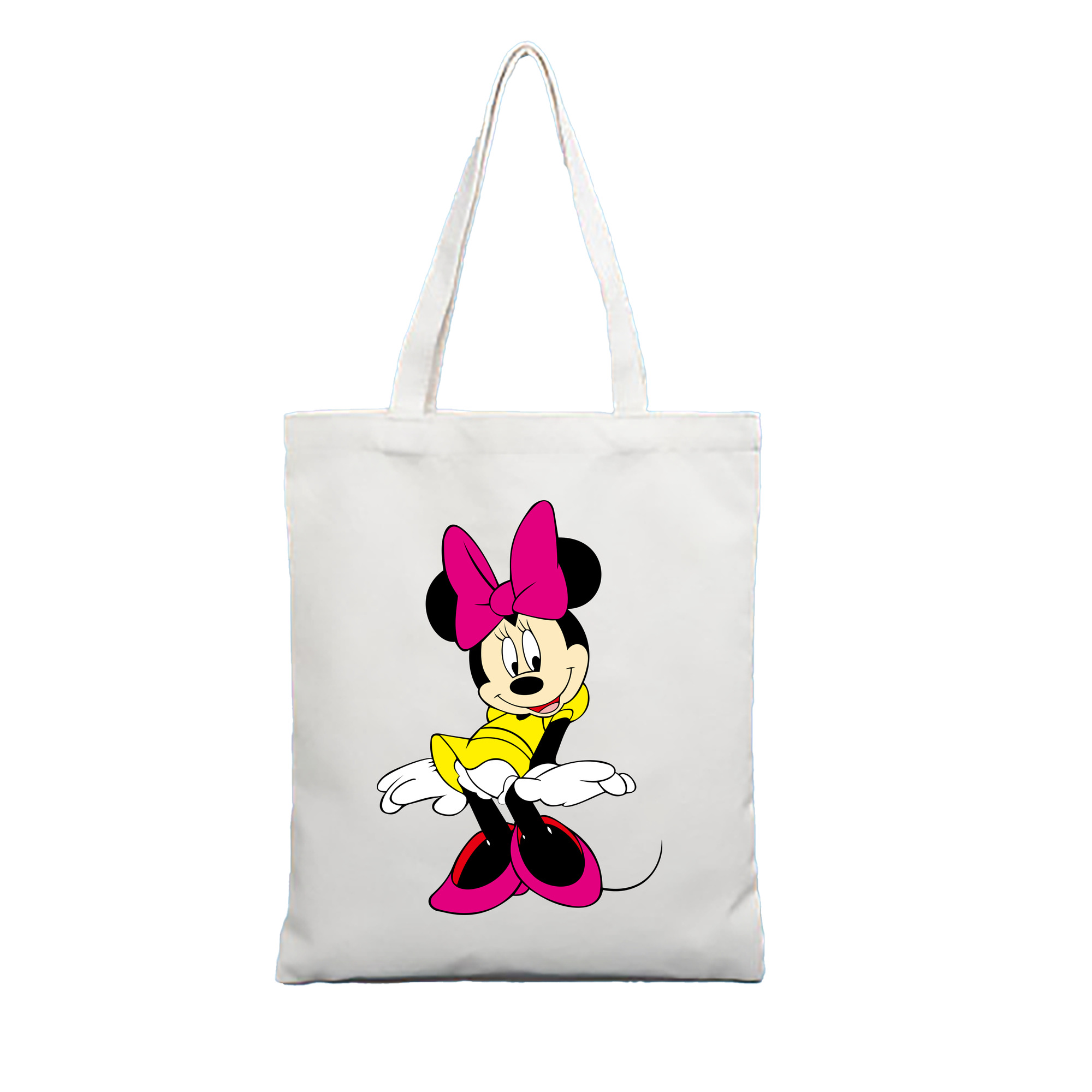 （画像用） ミッキーマウス Mickey Mouse 縦型キャンバス生地手提げバッグ　トートバッグ