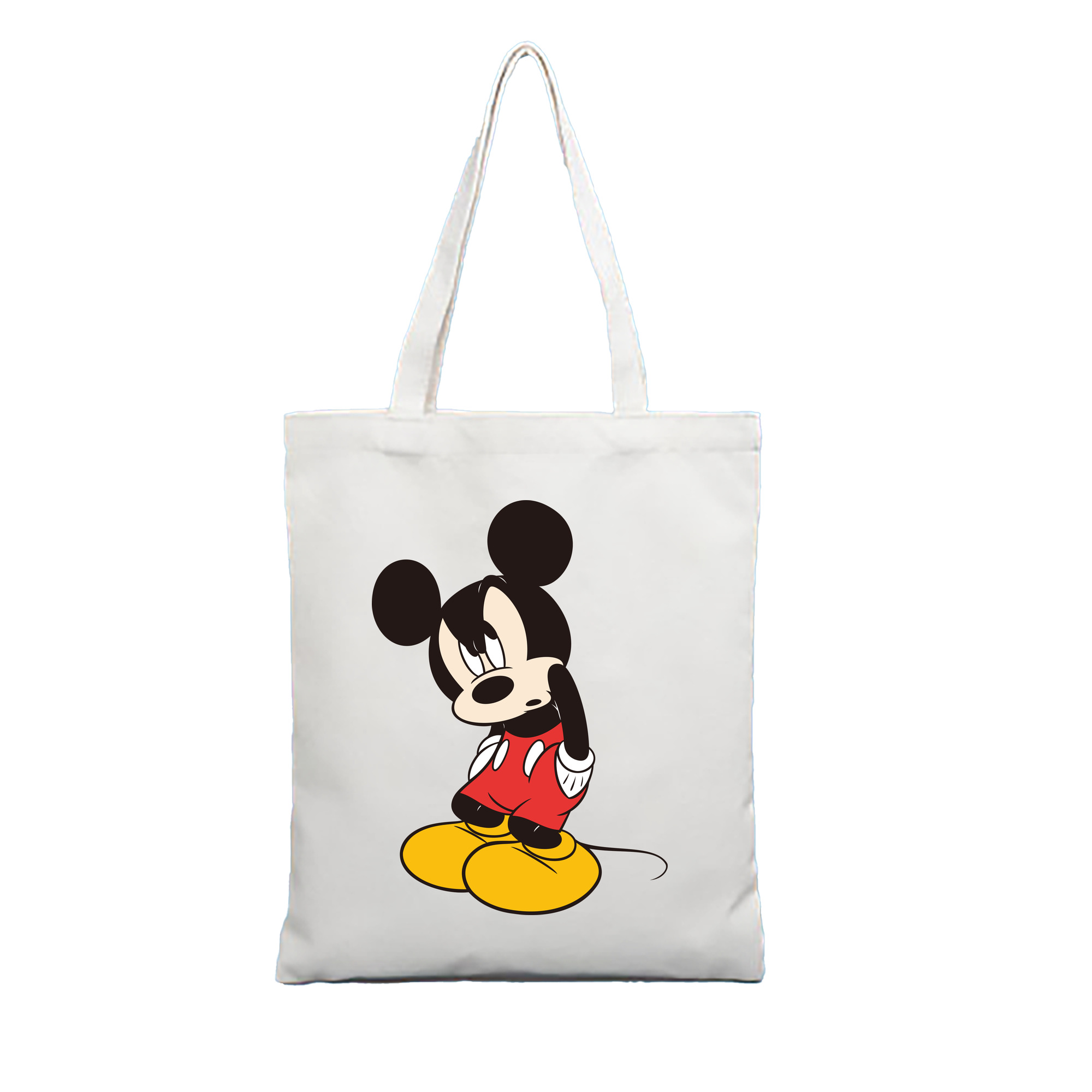 （画像用） ミッキーマウス Mickey Mouse 縦型キャンバス生地手提げバッグ　トートバッグ