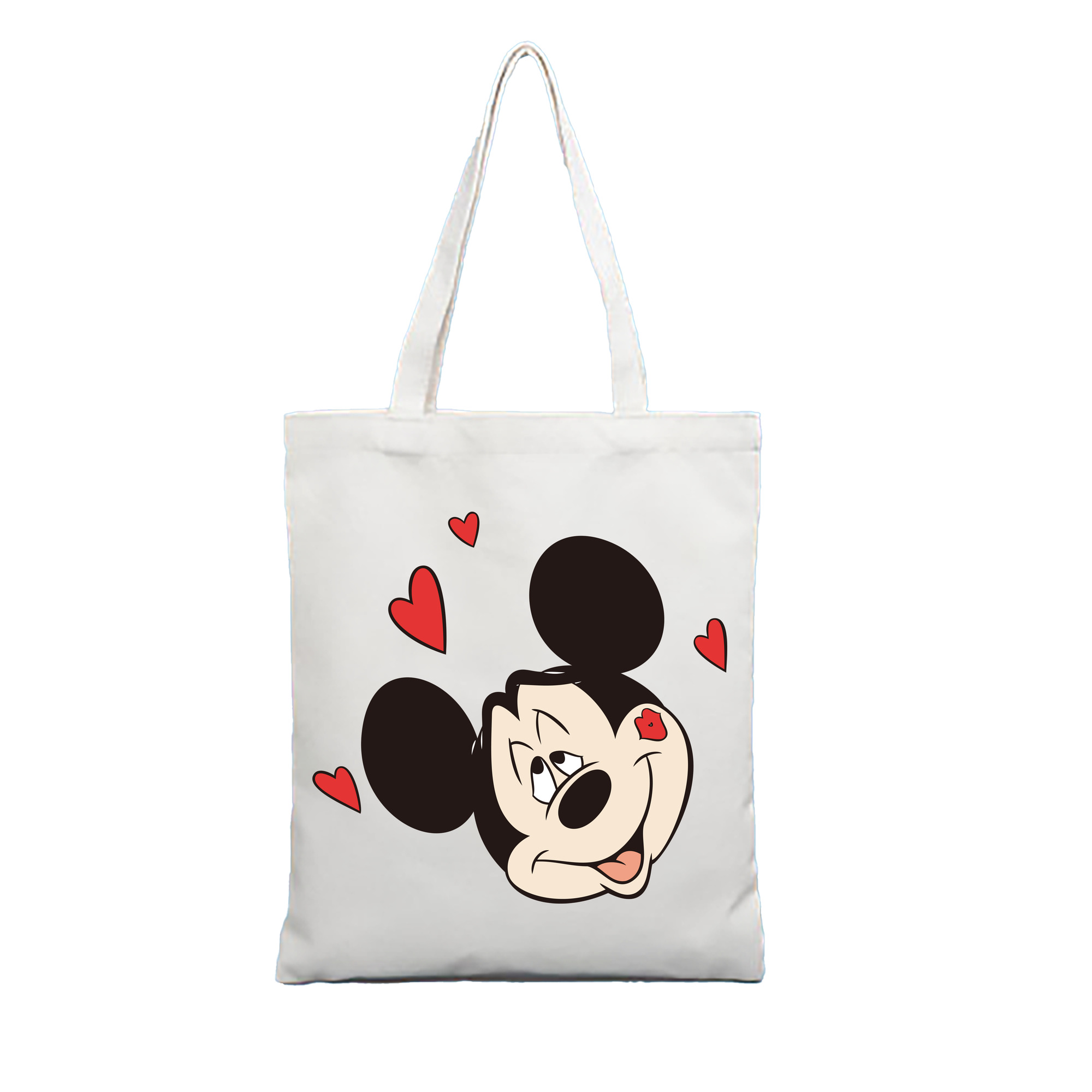 （画像用） ミッキーマウス Mickey Mouse 縦型キャンバス生地手提げバッグ　トートバッグ