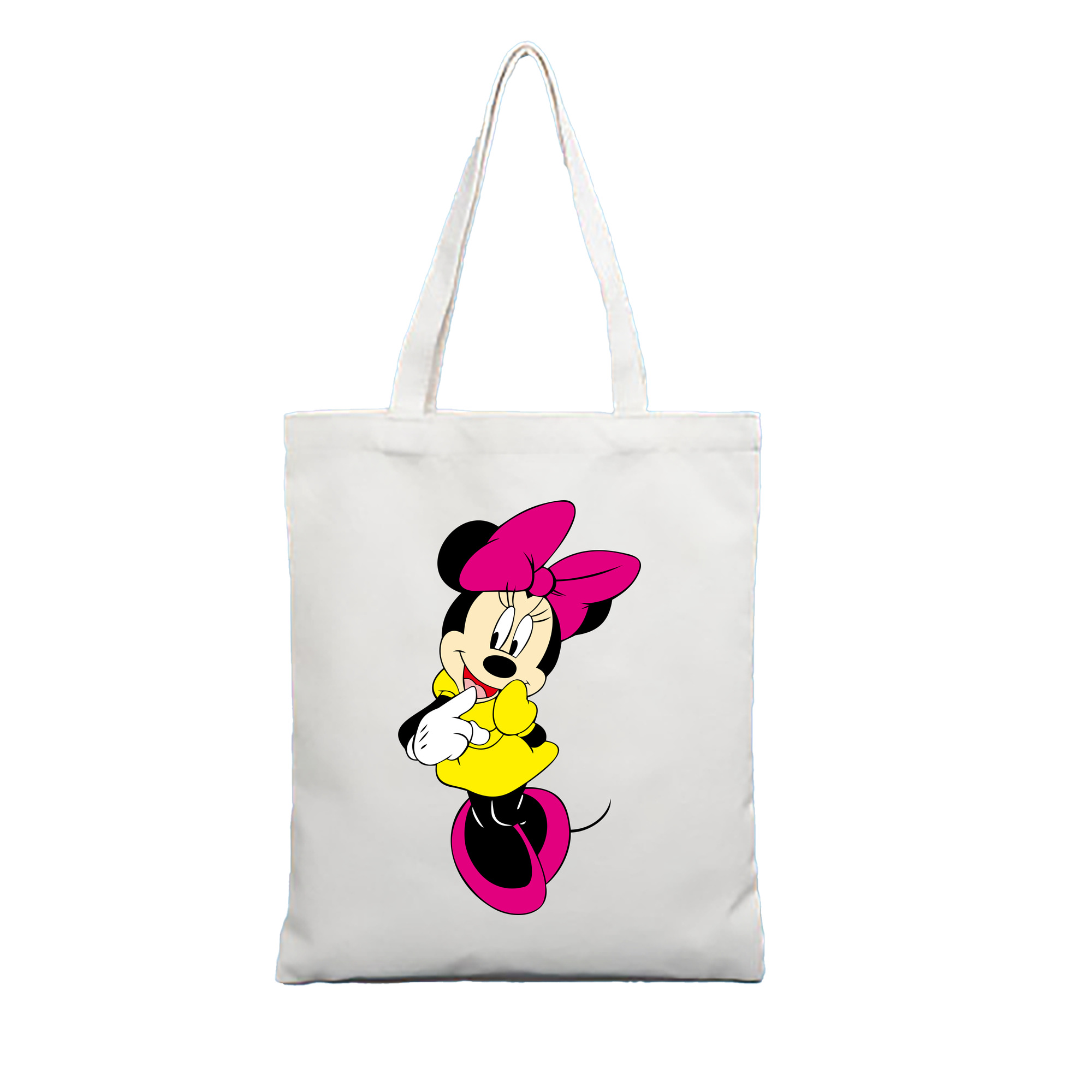 （画像用） ミッキーマウス Mickey Mouse 縦型キャンバス生地手提げバッグ　トートバッグ