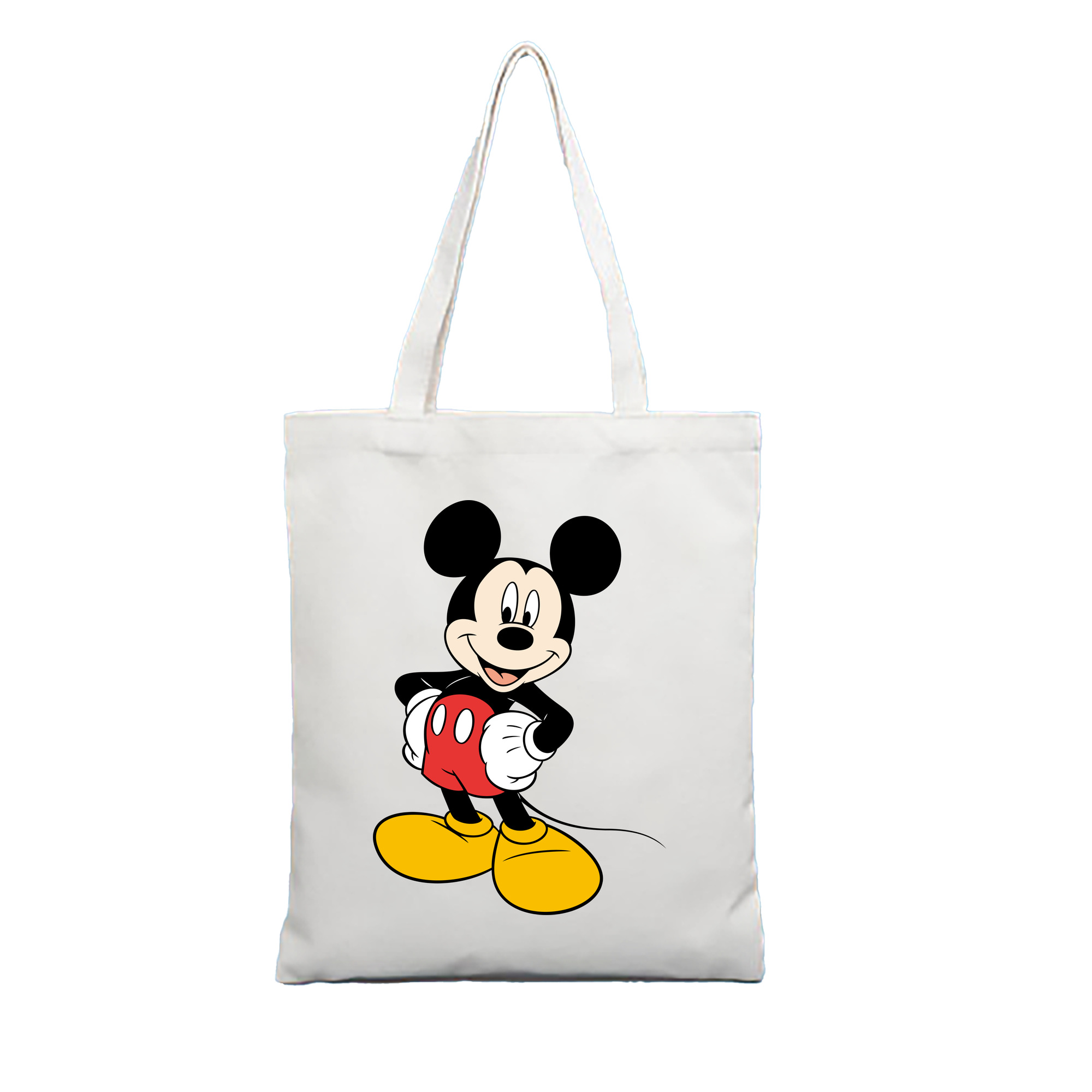 （画像用） ミッキーマウス Mickey Mouse 縦型キャンバス生地手提げバッグ　トートバッグ