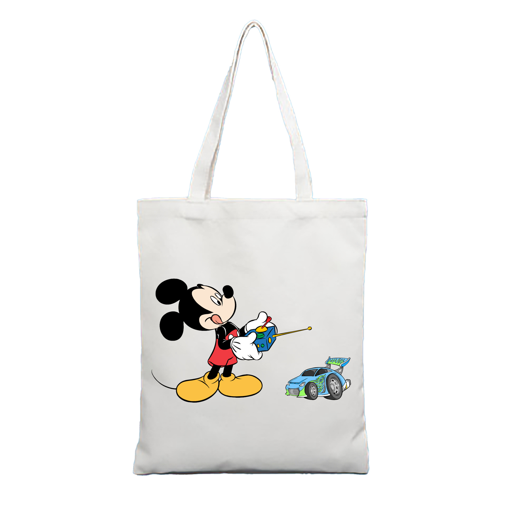 （画像用） ミッキーマウス Mickey Mouse 縦型キャンバス生地手提げバッグ　トートバッグ