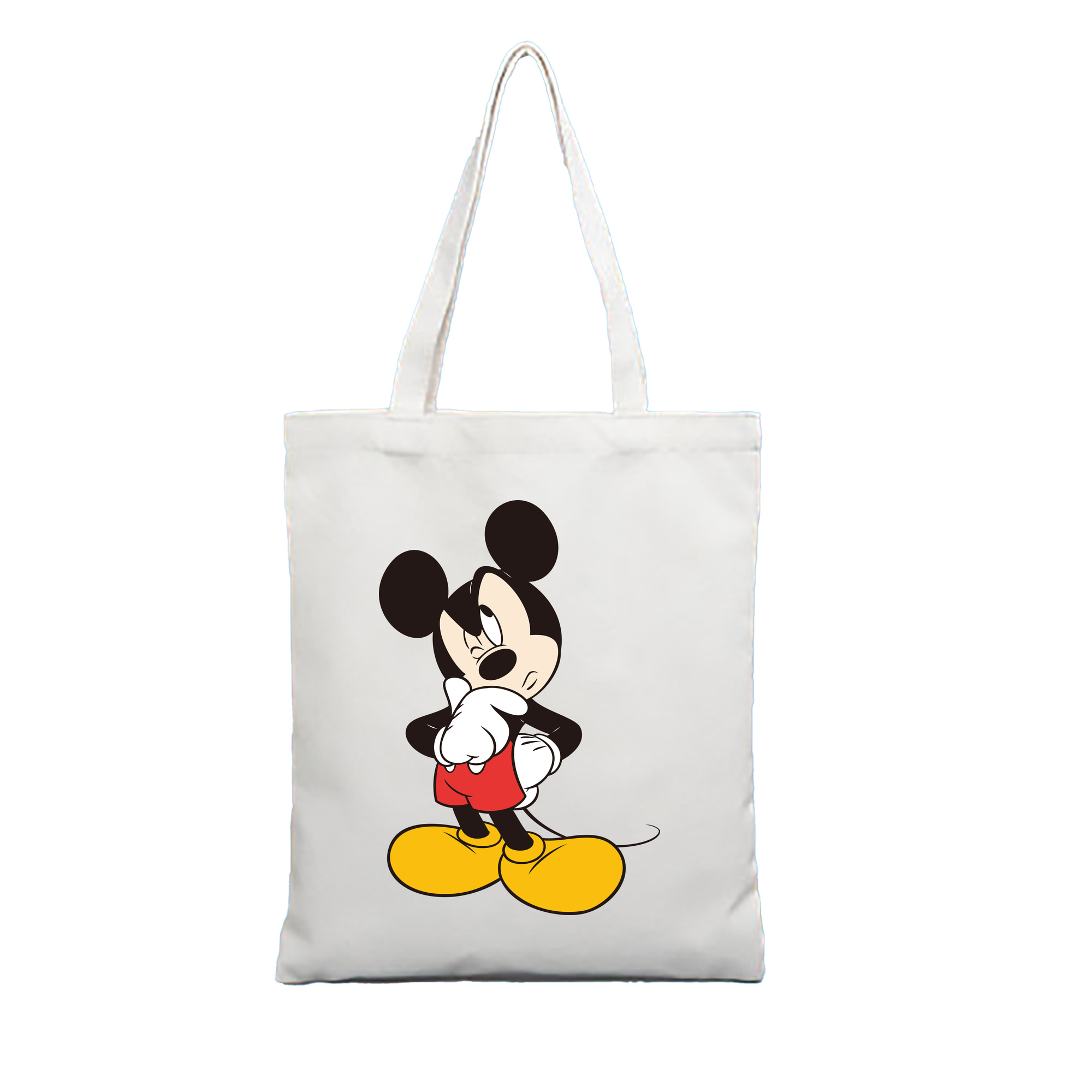 （画像用） ミッキーマウス Mickey Mouse 縦型キャンバス生地手提げバッグ　トートバッグ