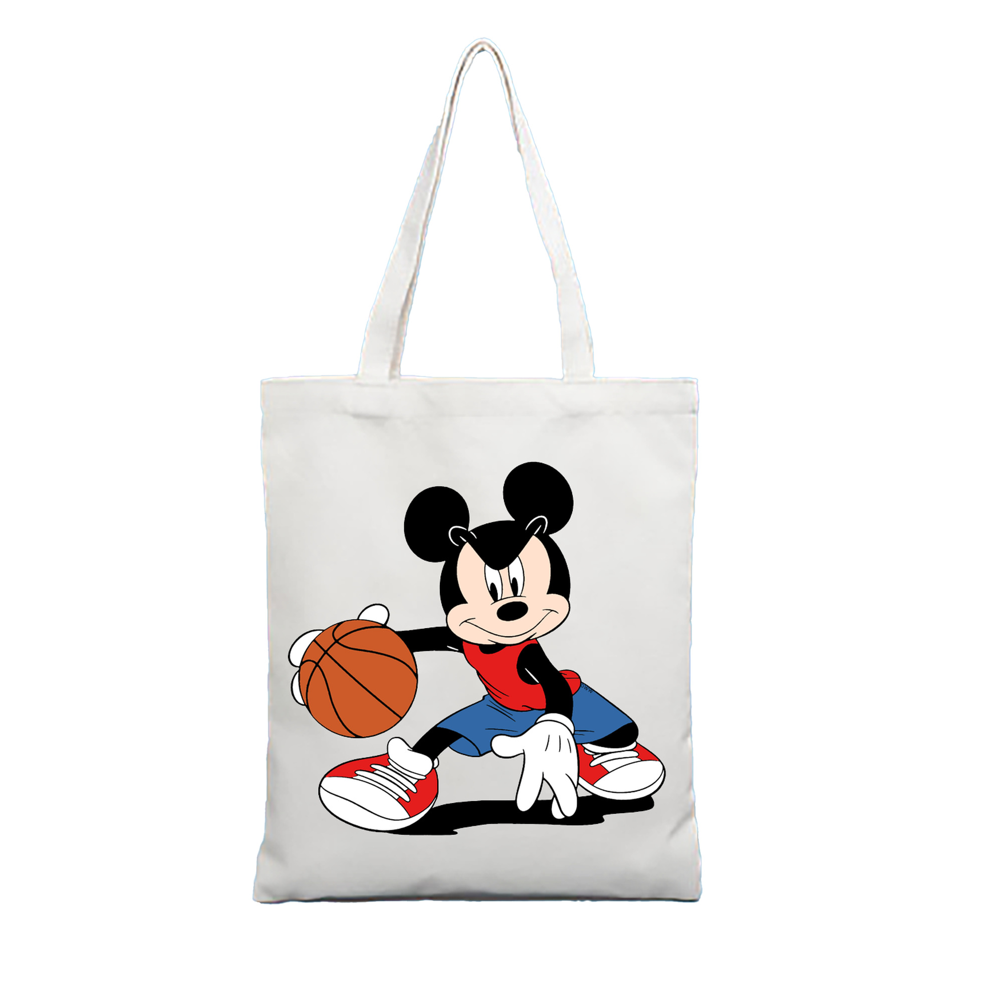 （画像用） ミッキーマウス Mickey Mouse 縦型キャンバス生地手提げバッグ　トートバッグ