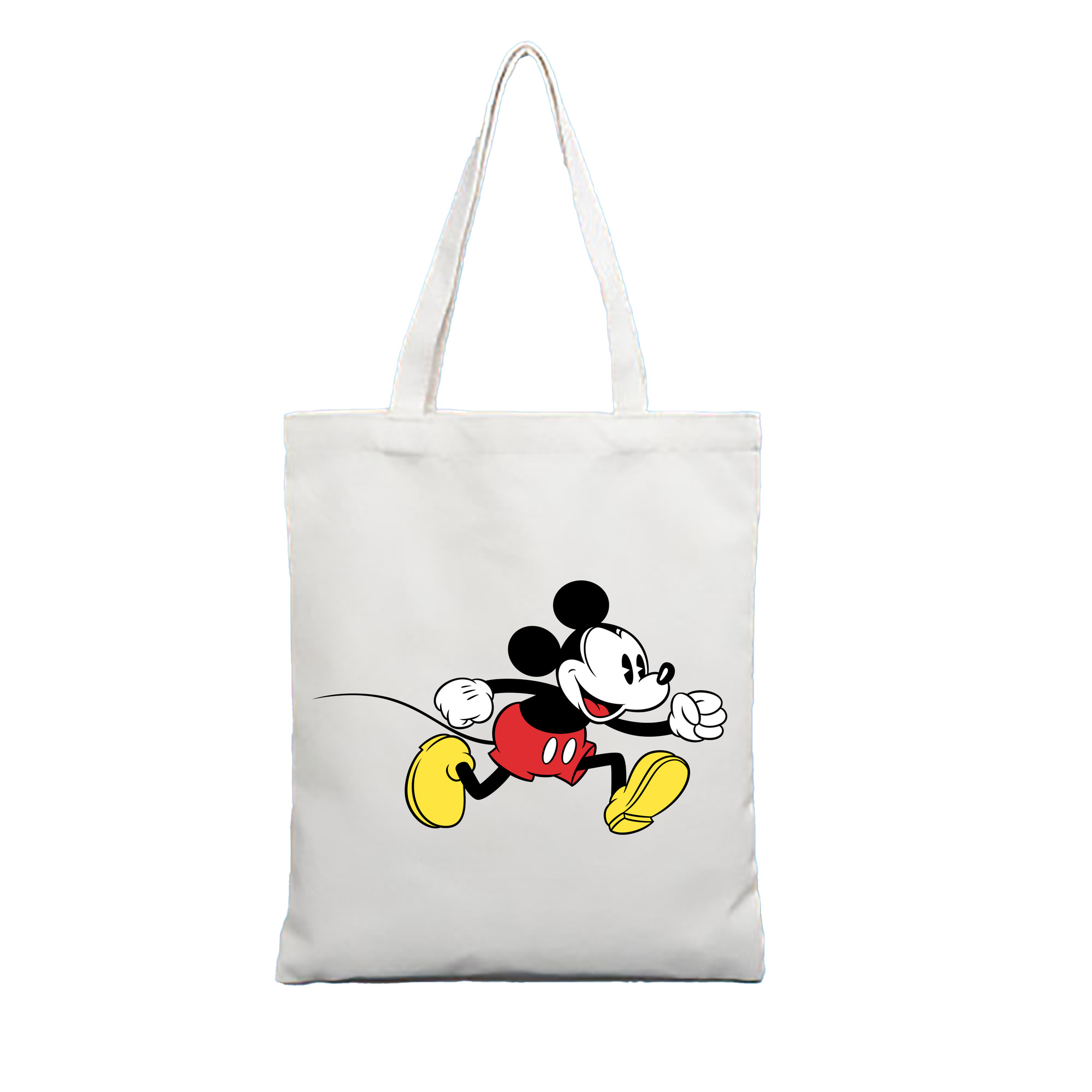（画像用） ミッキーマウス Mickey Mouse 縦型キャンバス生地手提げバッグ　トートバッグ