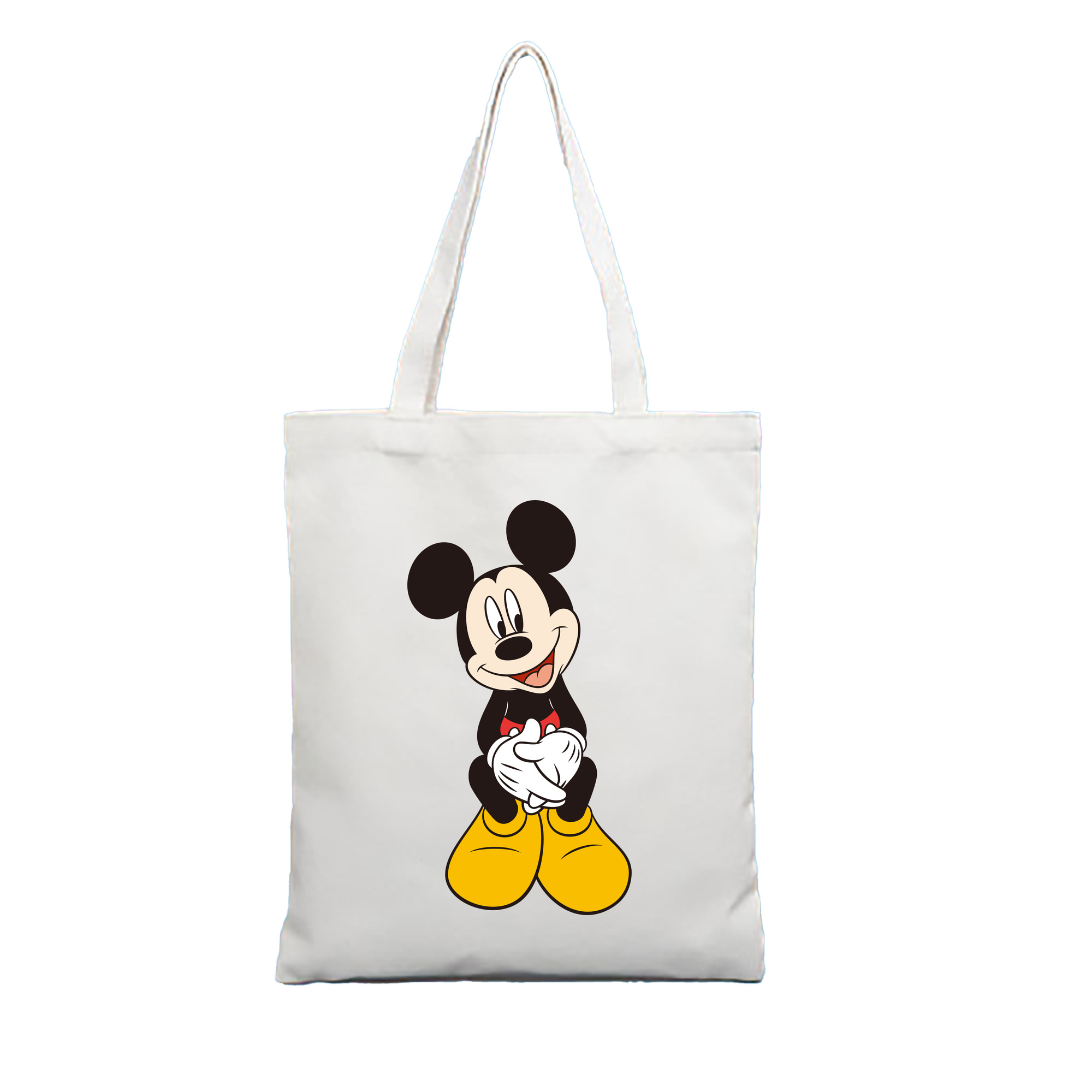（画像用） ミッキーマウス Mickey Mouse 縦型キャンバス生地手提げバッグ　トートバッグ