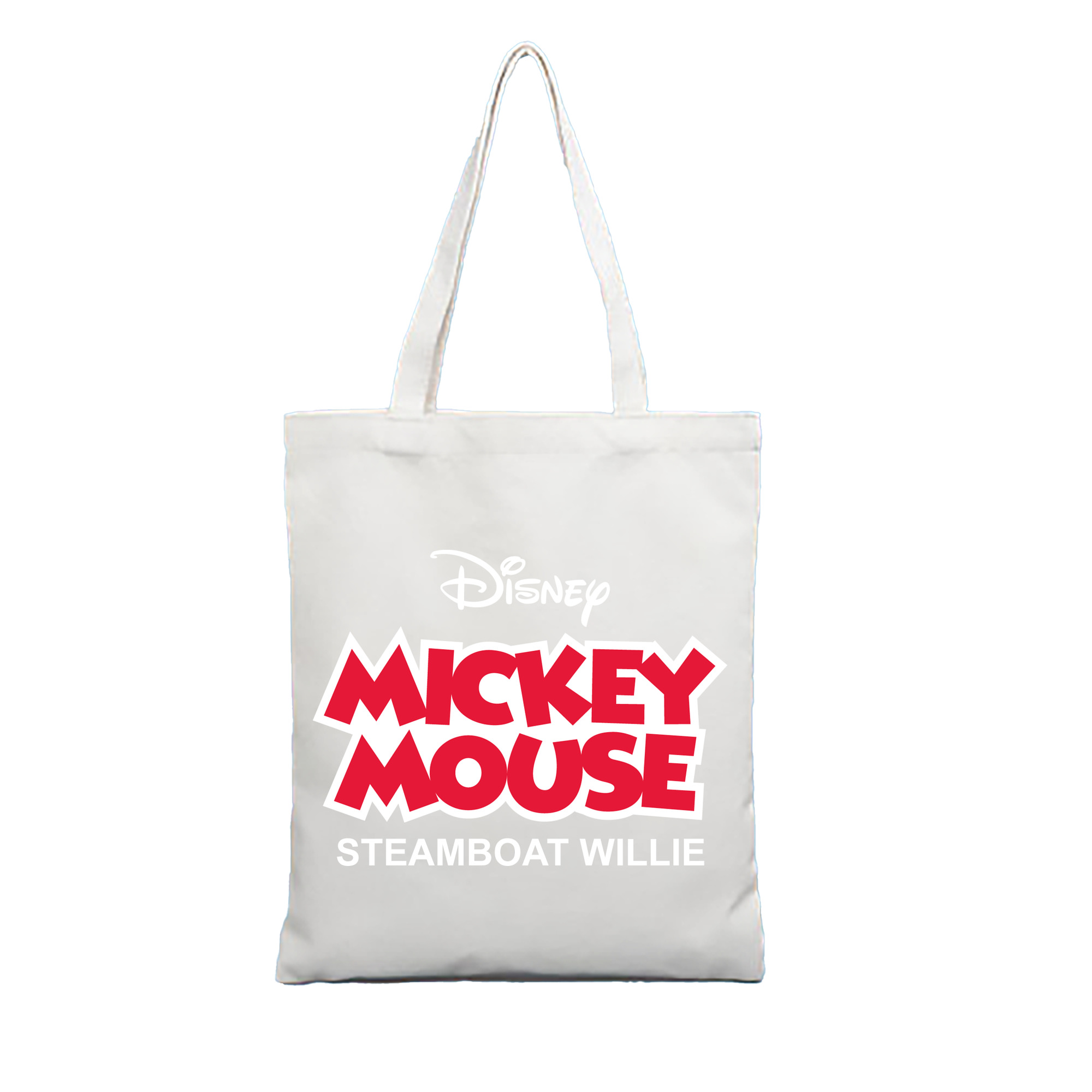 （画像用） ミッキーマウス Mickey Mouse 縦型キャンバス生地手提げバッグ　トートバッグ