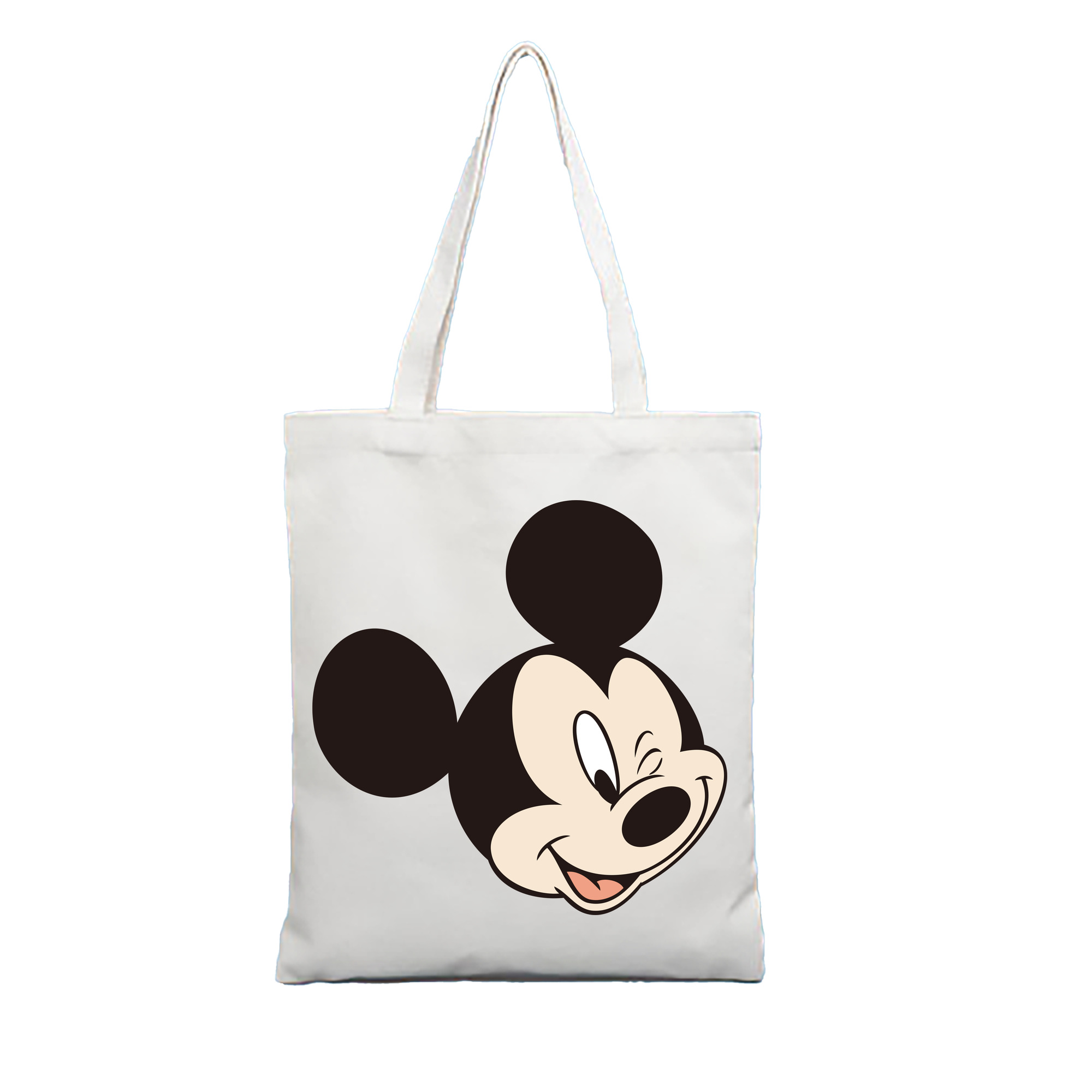 （画像用） ミッキーマウス Mickey Mouse 縦型キャンバス生地手提げバッグ　トートバッグ
