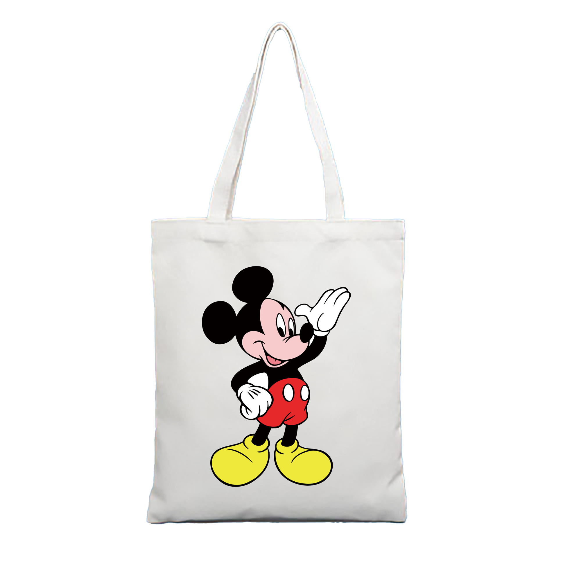 （画像用） ミッキーマウス Mickey Mouse 縦型キャンバス生地手提げバッグ　トートバッグ