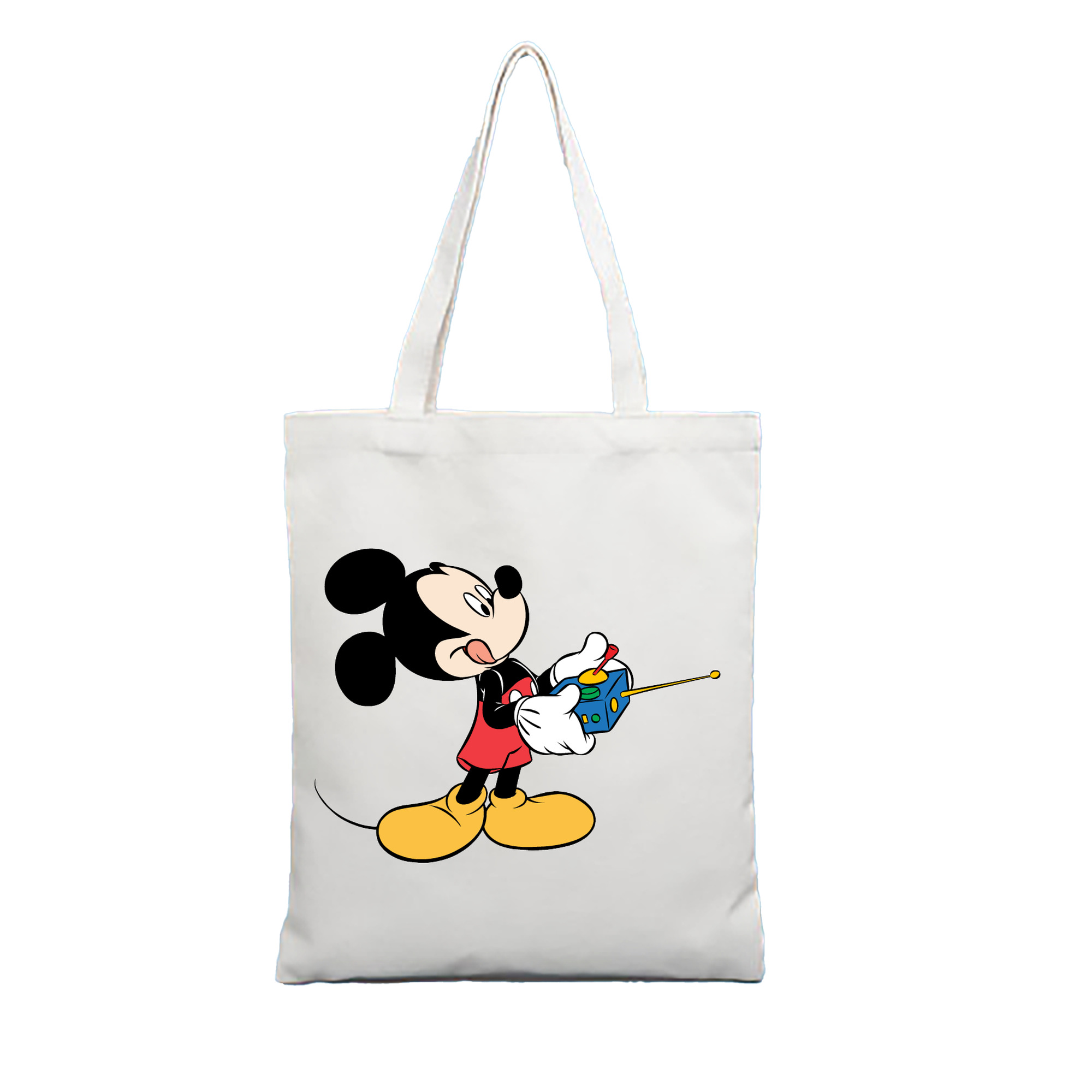 （画像用） ミッキーマウス Mickey Mouse 縦型キャンバス生地手提げバッグ　トートバッグ
