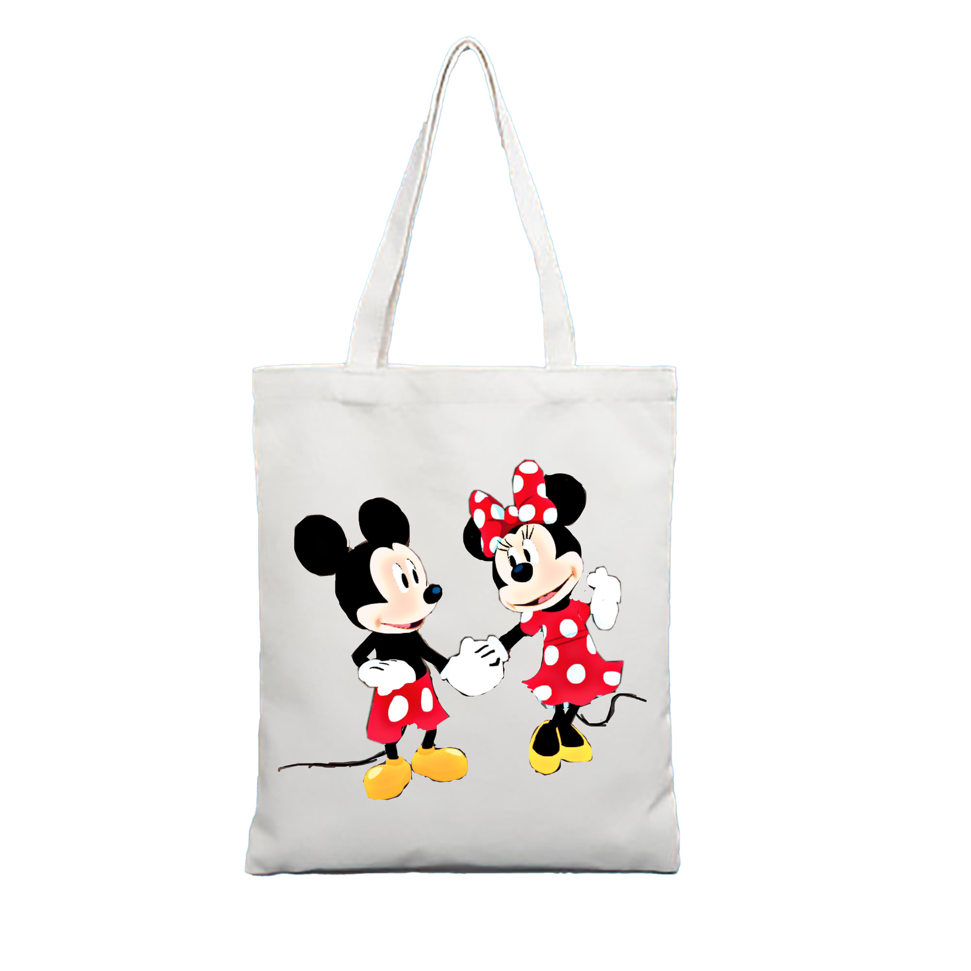 （画像用） ミッキーマウス Mickey Mouse 縦型キャンバス生地手提げバッグ　トートバッグ