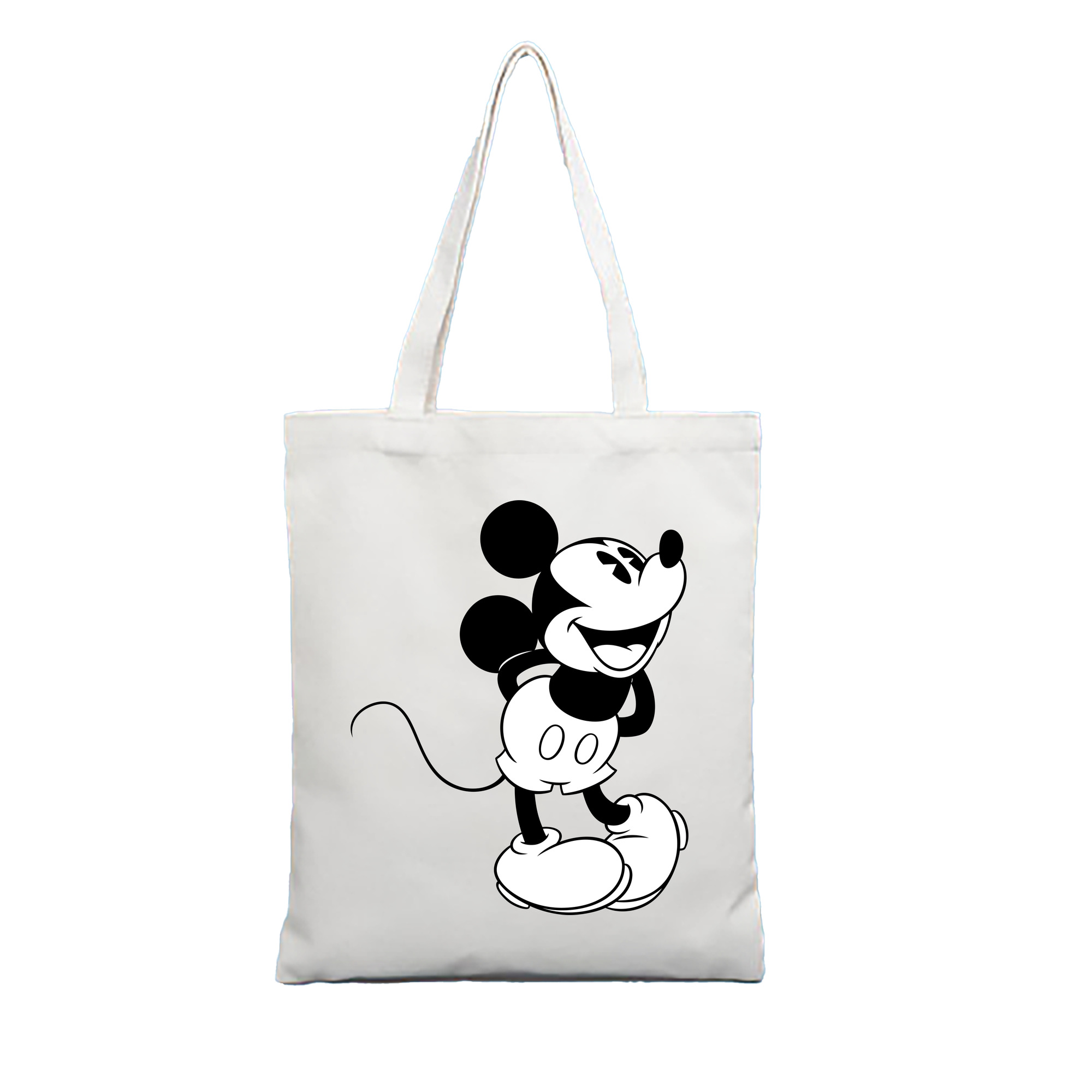 （画像用） ミッキーマウス Mickey Mouse 縦型キャンバス生地手提げバッグ　トートバッグ
