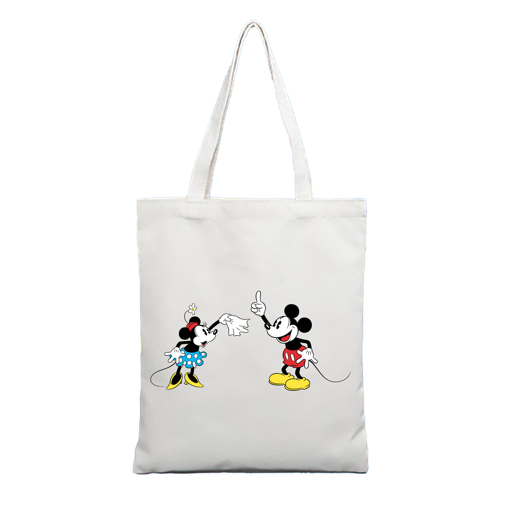 （画像用） ミッキーマウス Mickey Mouse 縦型キャンバス生地手提げバッグ　トートバッグ
