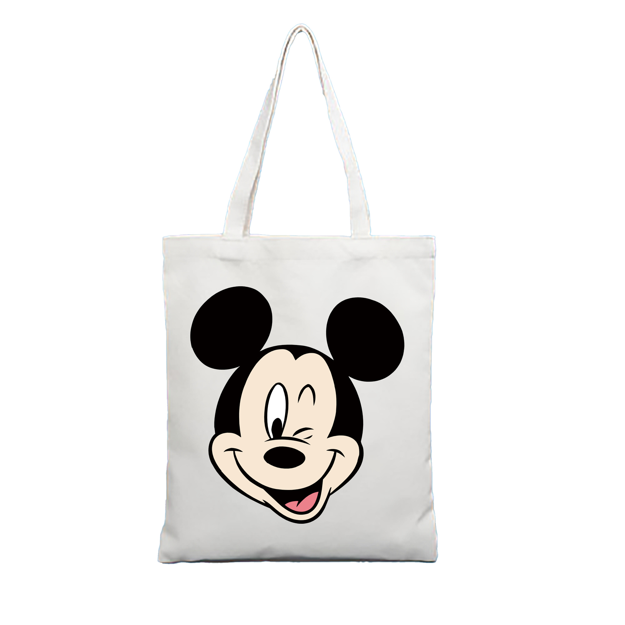 （画像用） ミッキーマウス Mickey Mouse 縦型キャンバス生地手提げバッグ　トートバッグ
