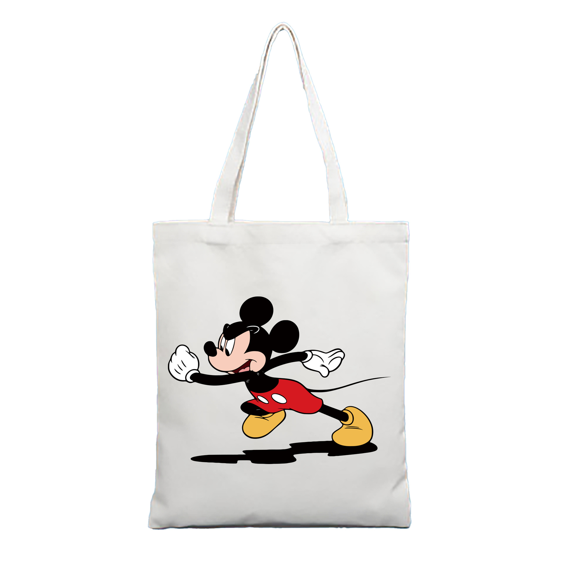 （画像用） ミッキーマウス Mickey Mouse 縦型キャンバス生地手提げバッグ　トートバッグ