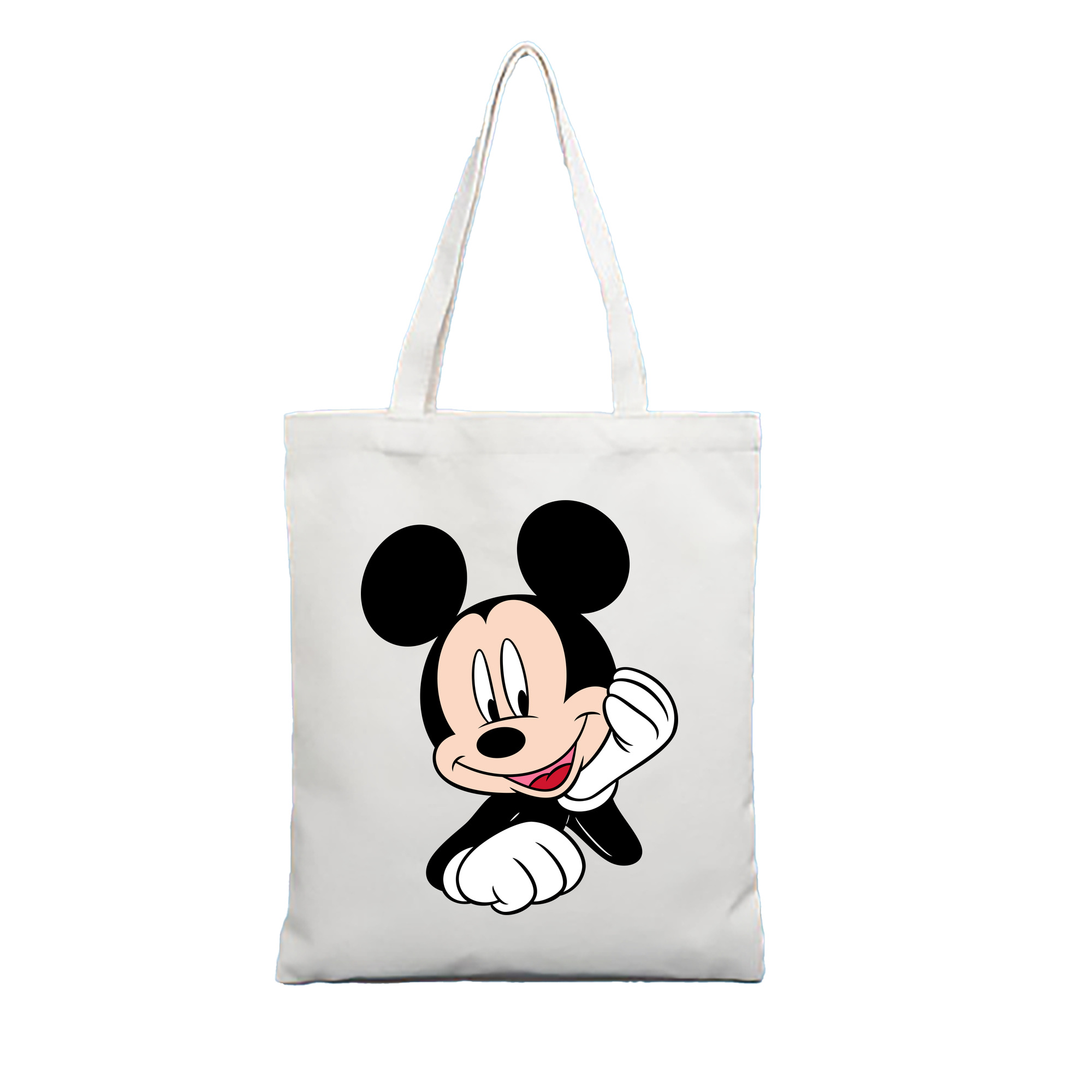 （画像用） ミッキーマウス Mickey Mouse 縦型キャンバス生地手提げバッグ　トートバッグ