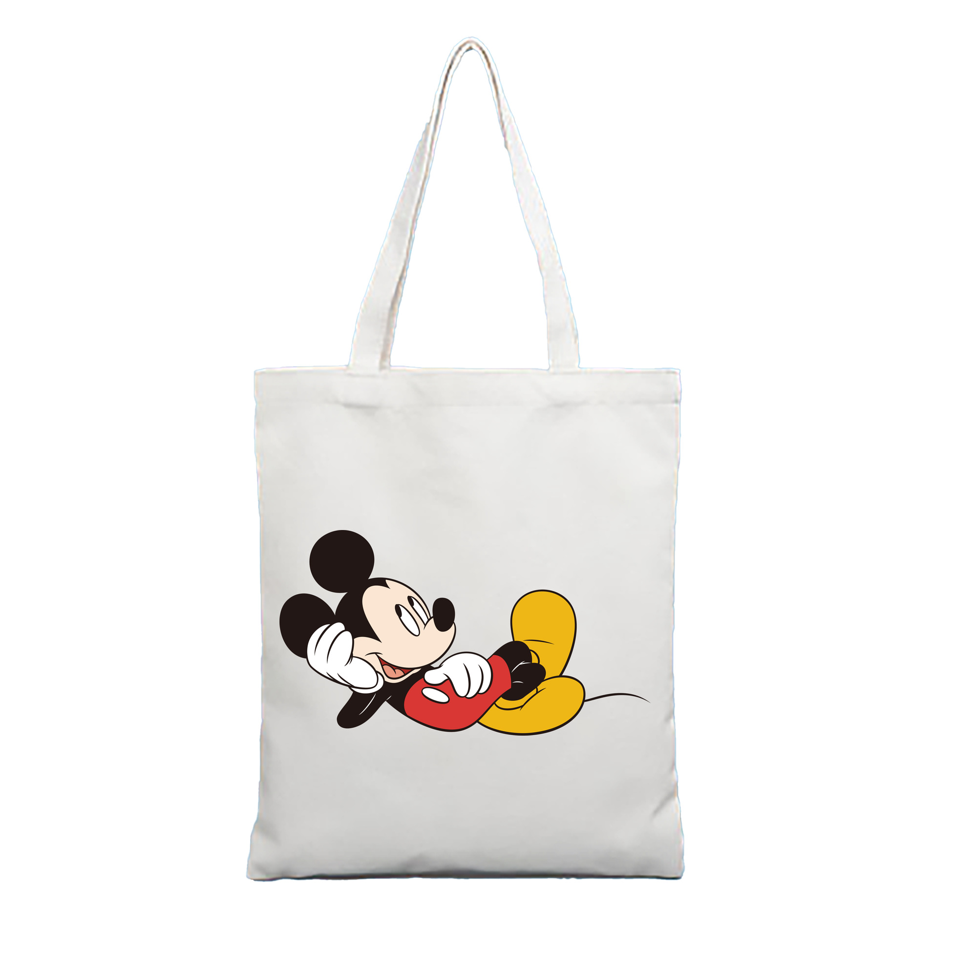 （画像用） ミッキーマウス Mickey Mouse 縦型キャンバス生地手提げバッグ　トートバッグ