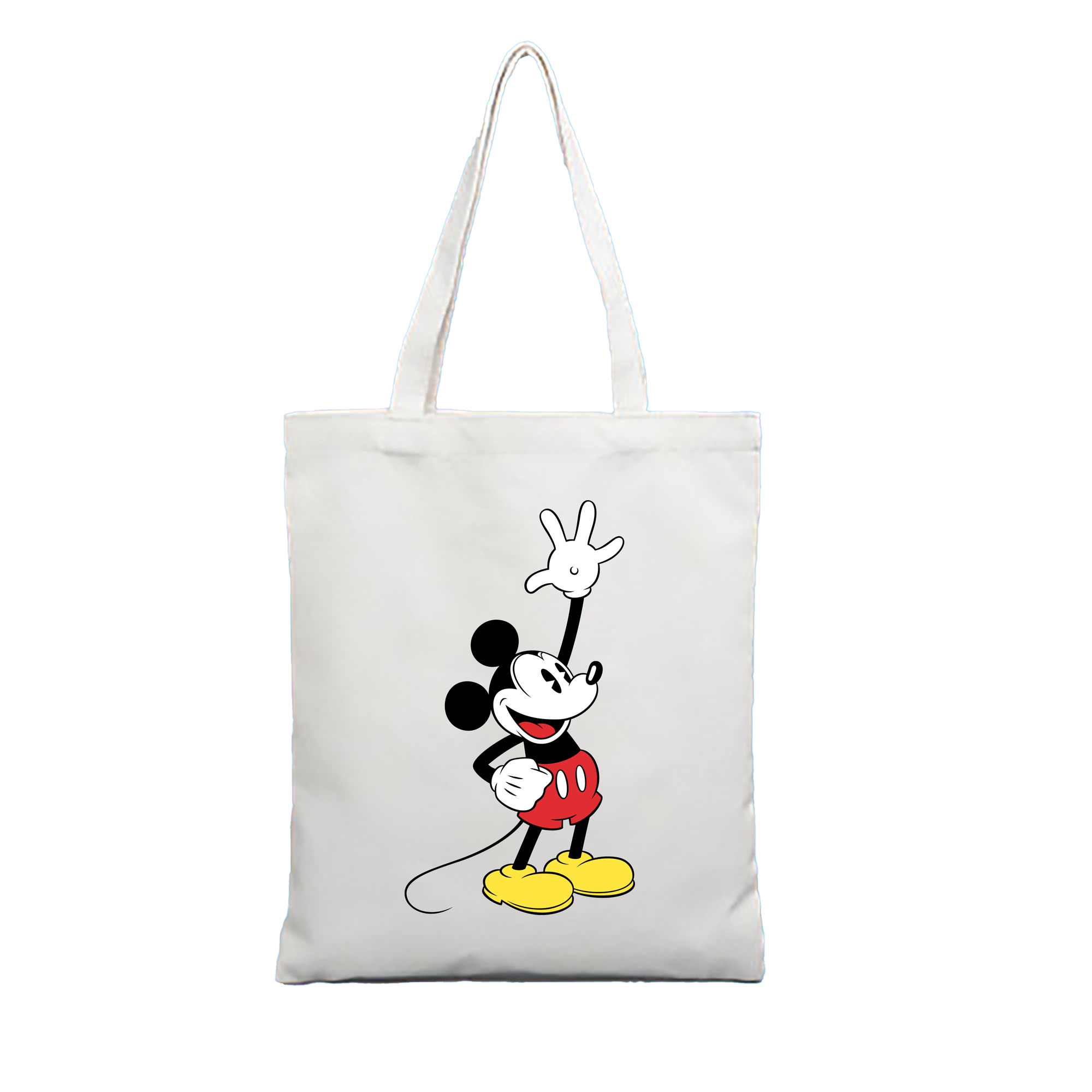 （画像用） ミッキーマウス Mickey Mouse 縦型キャンバス生地手提げバッグ　トートバッグ