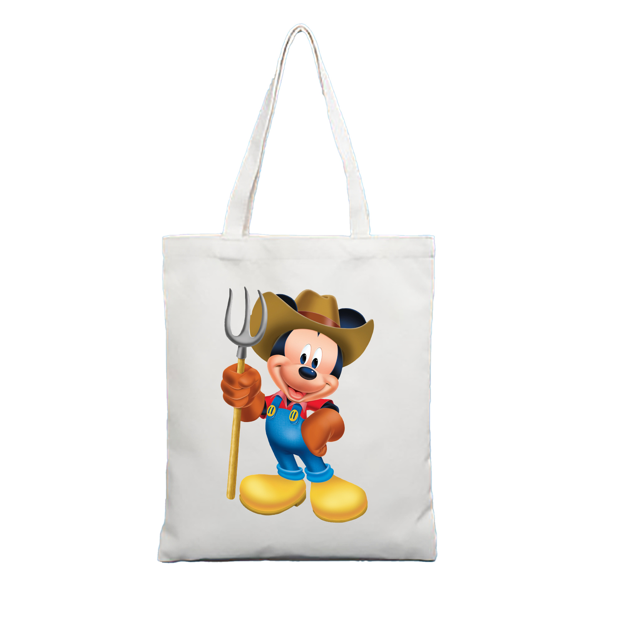 （画像用） ミッキーマウス Mickey Mouse 縦型キャンバス生地手提げバッグ　トートバッグ