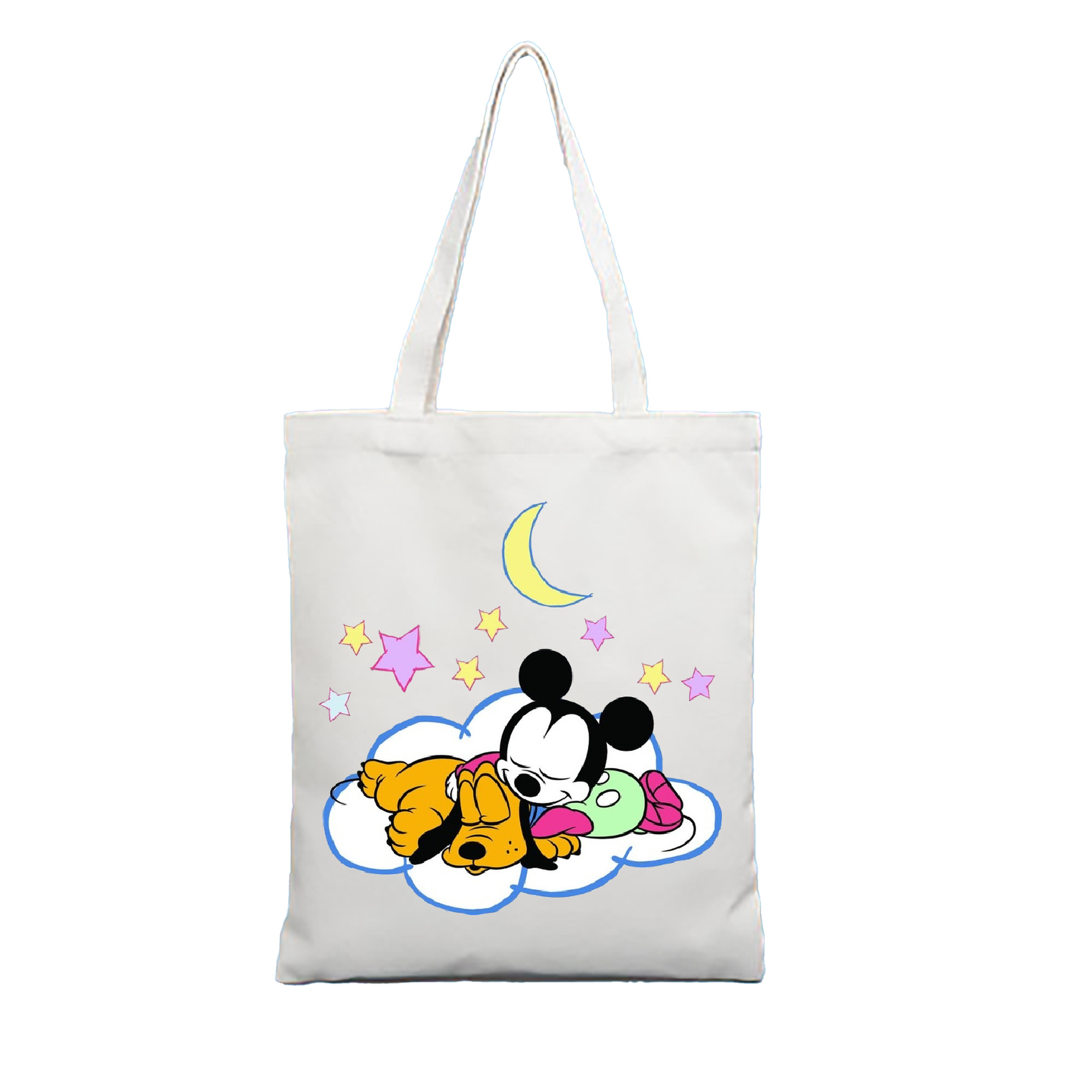 （画像用） ミッキーマウス Mickey Mouse 縦型キャンバス生地手提げバッグ　トートバッグ