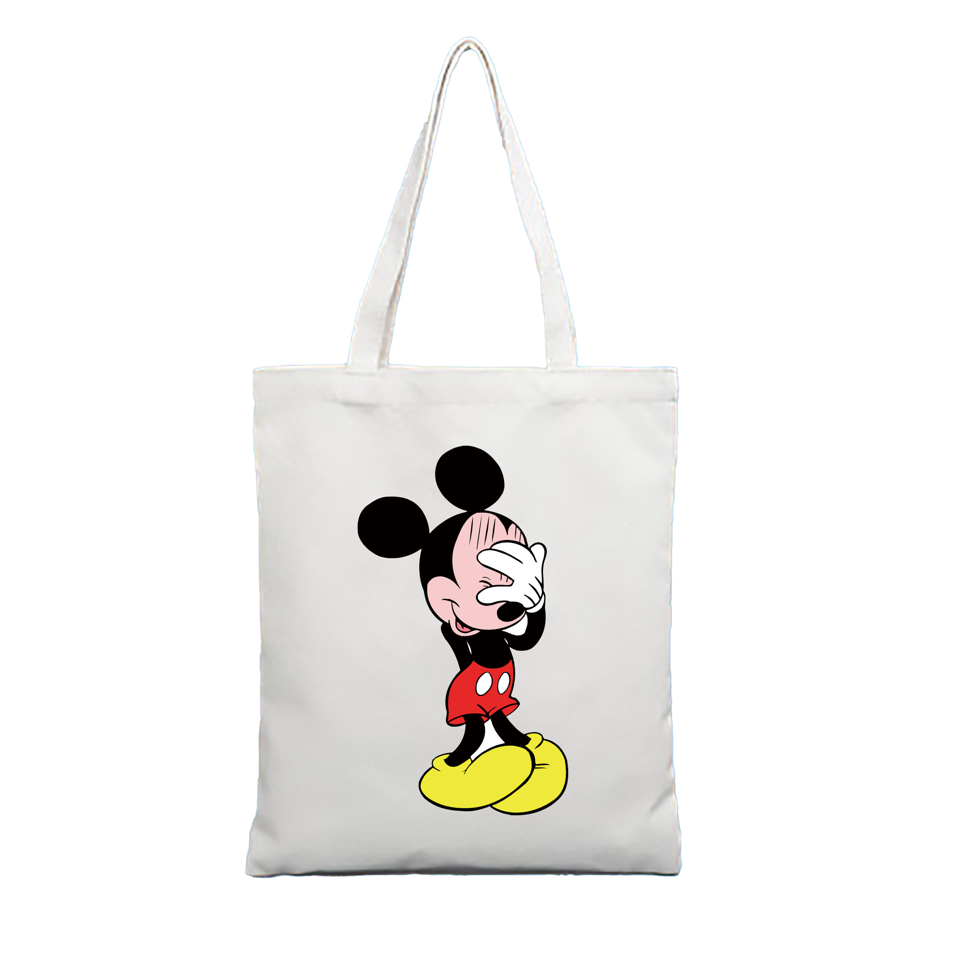 （画像用） ミッキーマウス Mickey Mouse 縦型キャンバス生地手提げバッグ　トートバッグ
