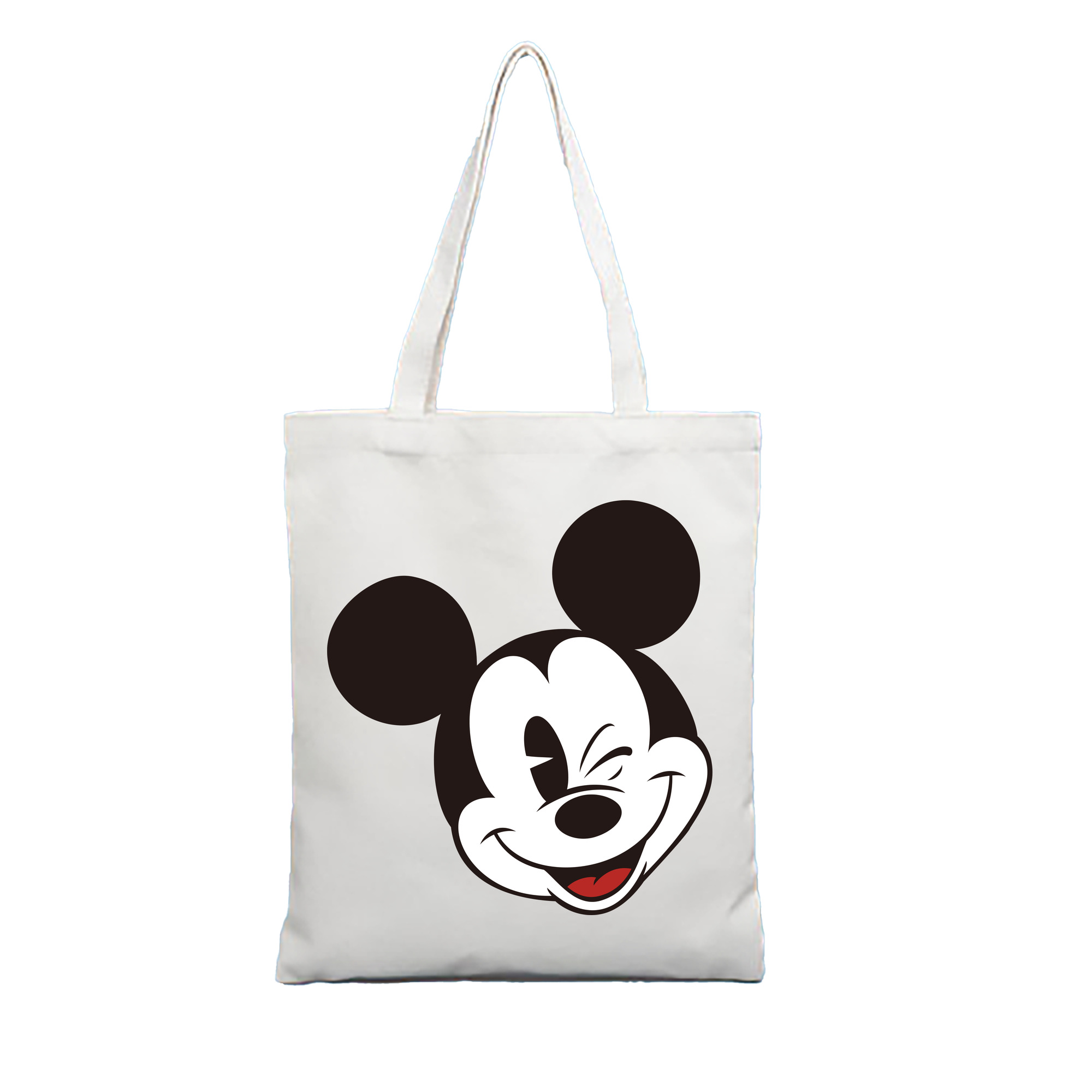 （画像用） ミッキーマウス Mickey Mouse 縦型キャンバス生地手提げバッグ　トートバッグ