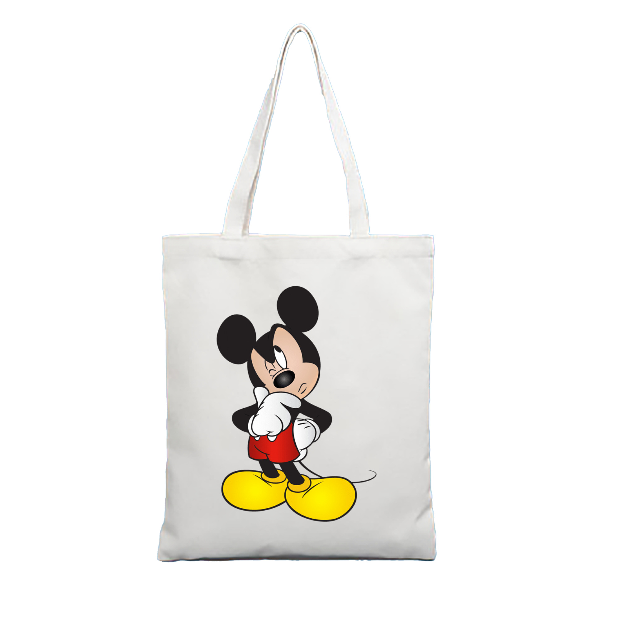 （画像用） ミッキーマウス Mickey Mouse 縦型キャンバス生地手提げバッグ　トートバッグ