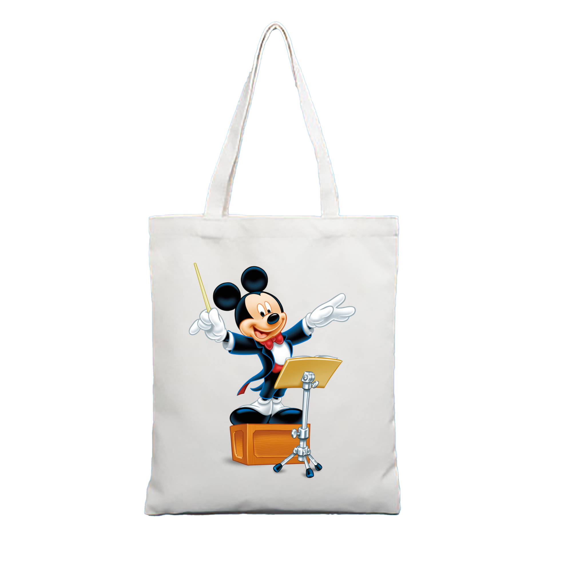 （画像用） ミッキーマウス Mickey Mouse 縦型キャンバス生地手提げバッグ　トートバッグ