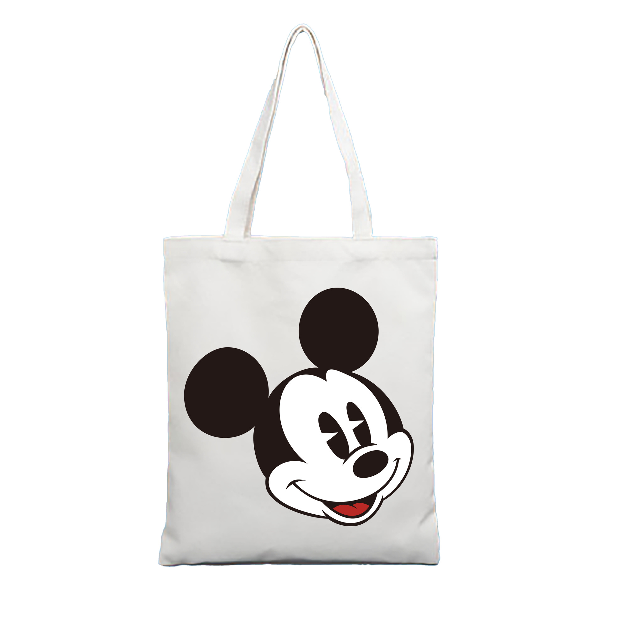 （画像用） ミッキーマウス Mickey Mouse 縦型キャンバス生地手提げバッグ　トートバッグ