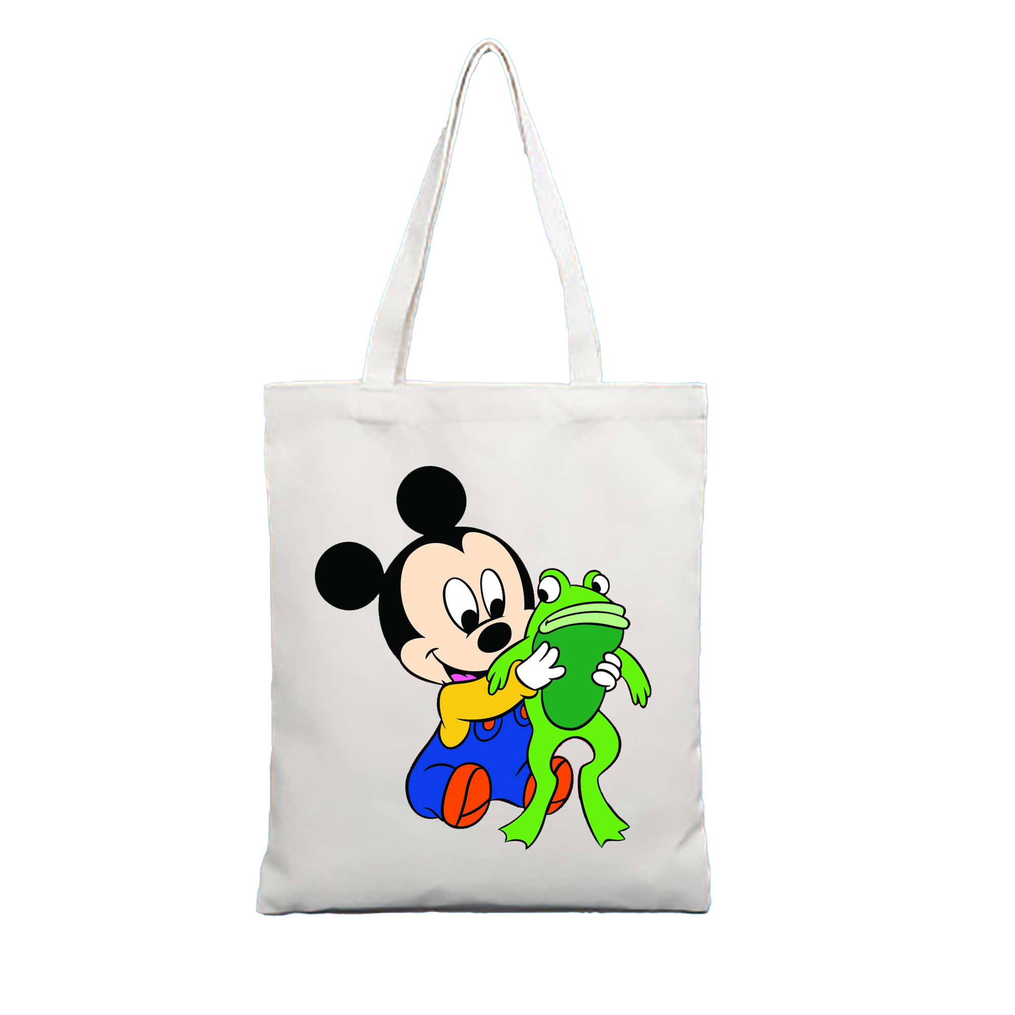 （画像用） ミッキーマウス Mickey Mouse 縦型キャンバス生地手提げバッグ　トートバッグ