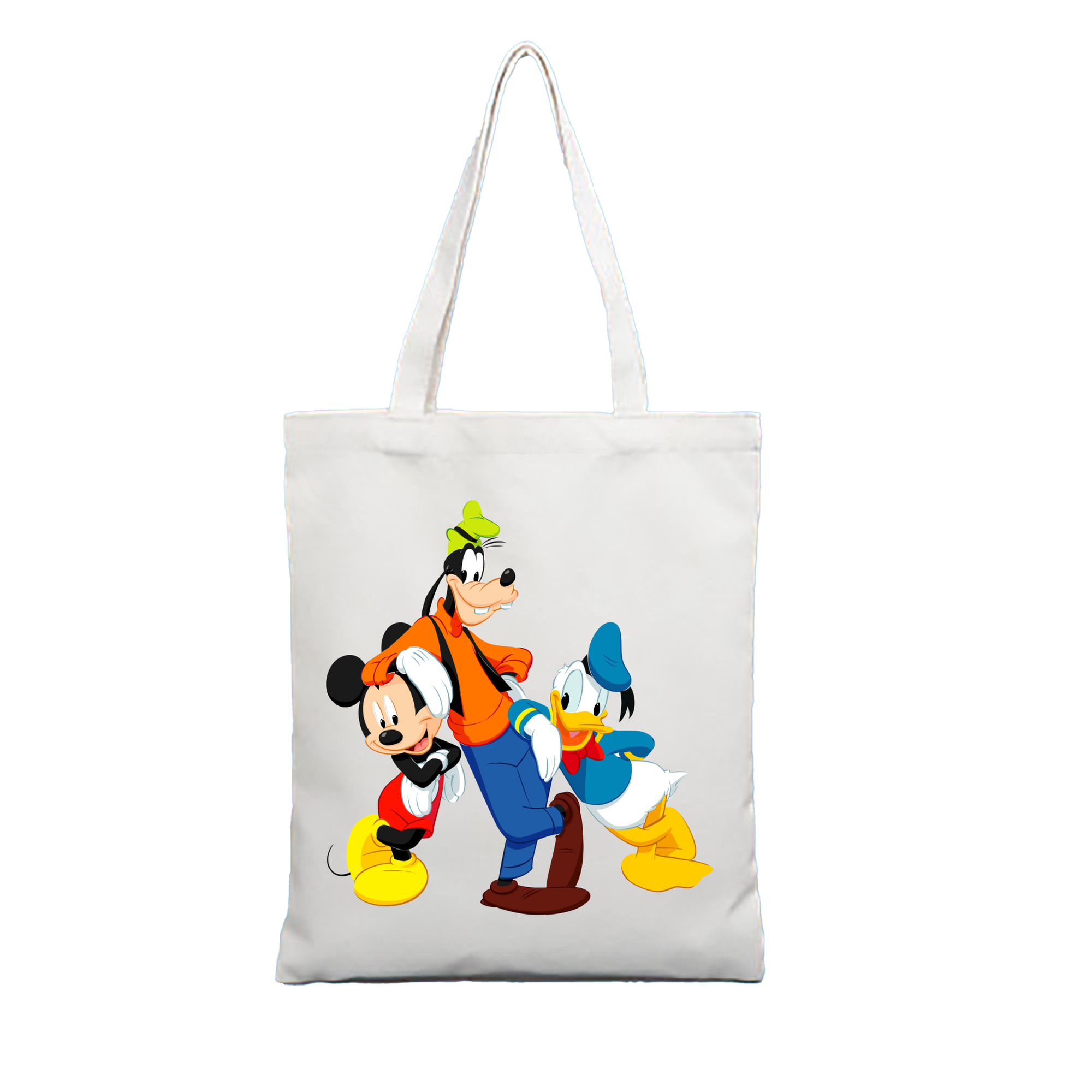 （画像用） ミッキーマウス Mickey Mouse 縦型キャンバス生地手提げバッグ　トートバッグ