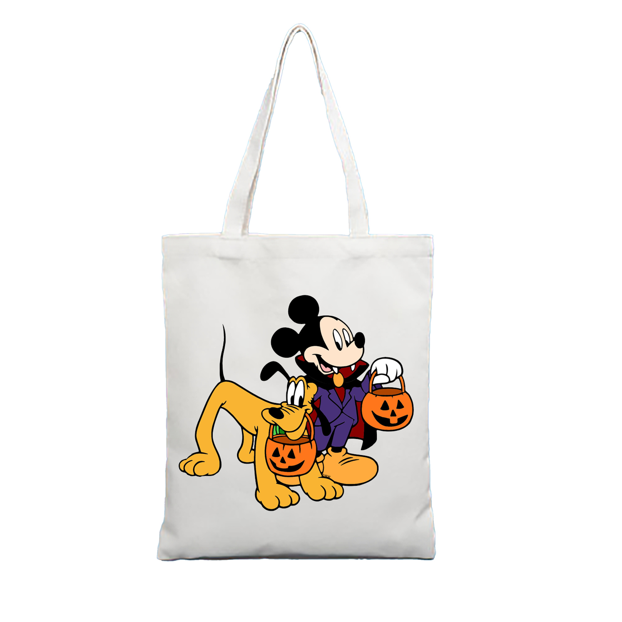 （画像用） ミッキーマウス Mickey Mouse 縦型キャンバス生地手提げバッグ　トートバッグ
