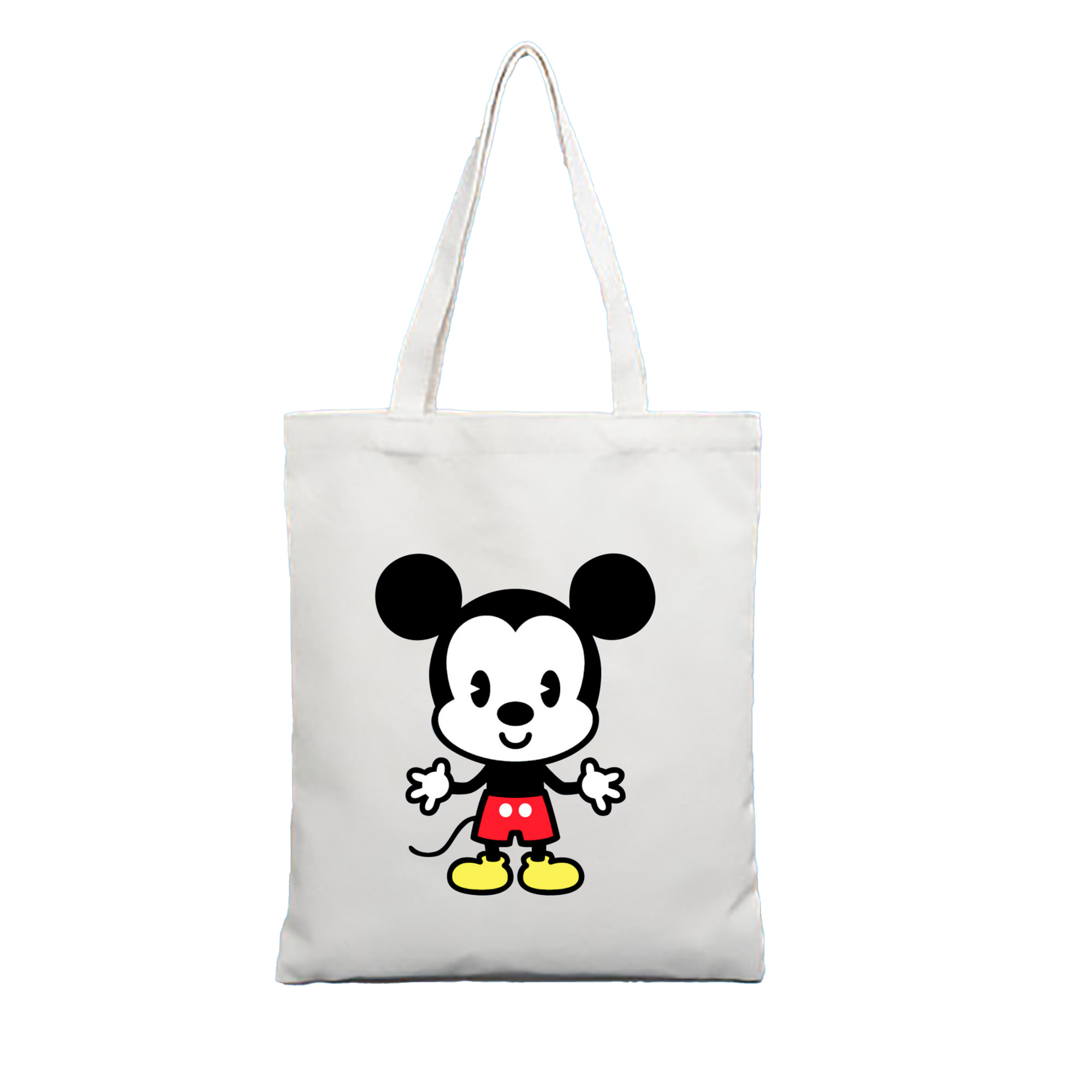（画像用） ミッキーマウス Mickey Mouse 縦型キャンバス生地手提げバッグ　トートバッグ