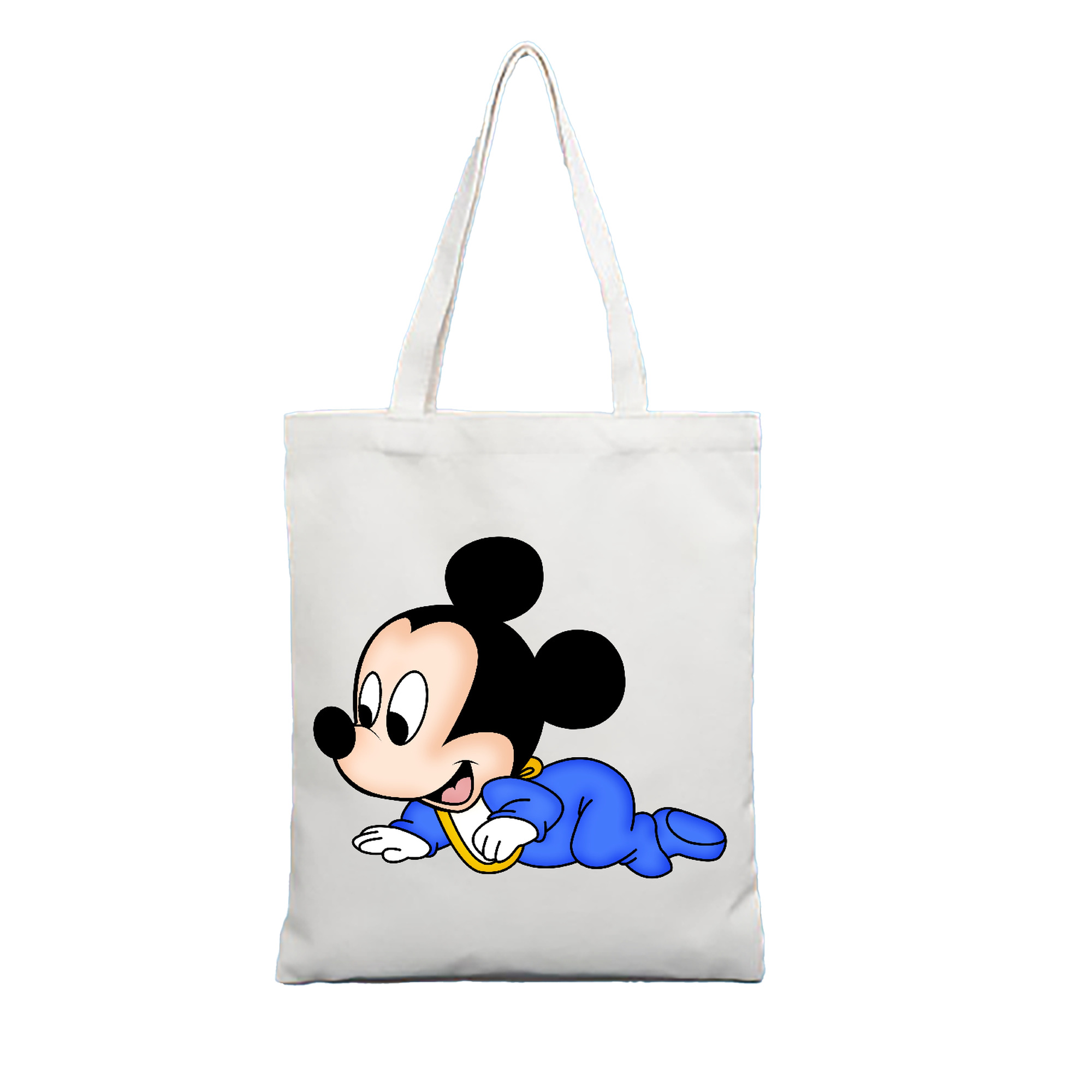 （画像用） ミッキーマウス Mickey Mouse 縦型キャンバス生地手提げバッグ　トートバッグ