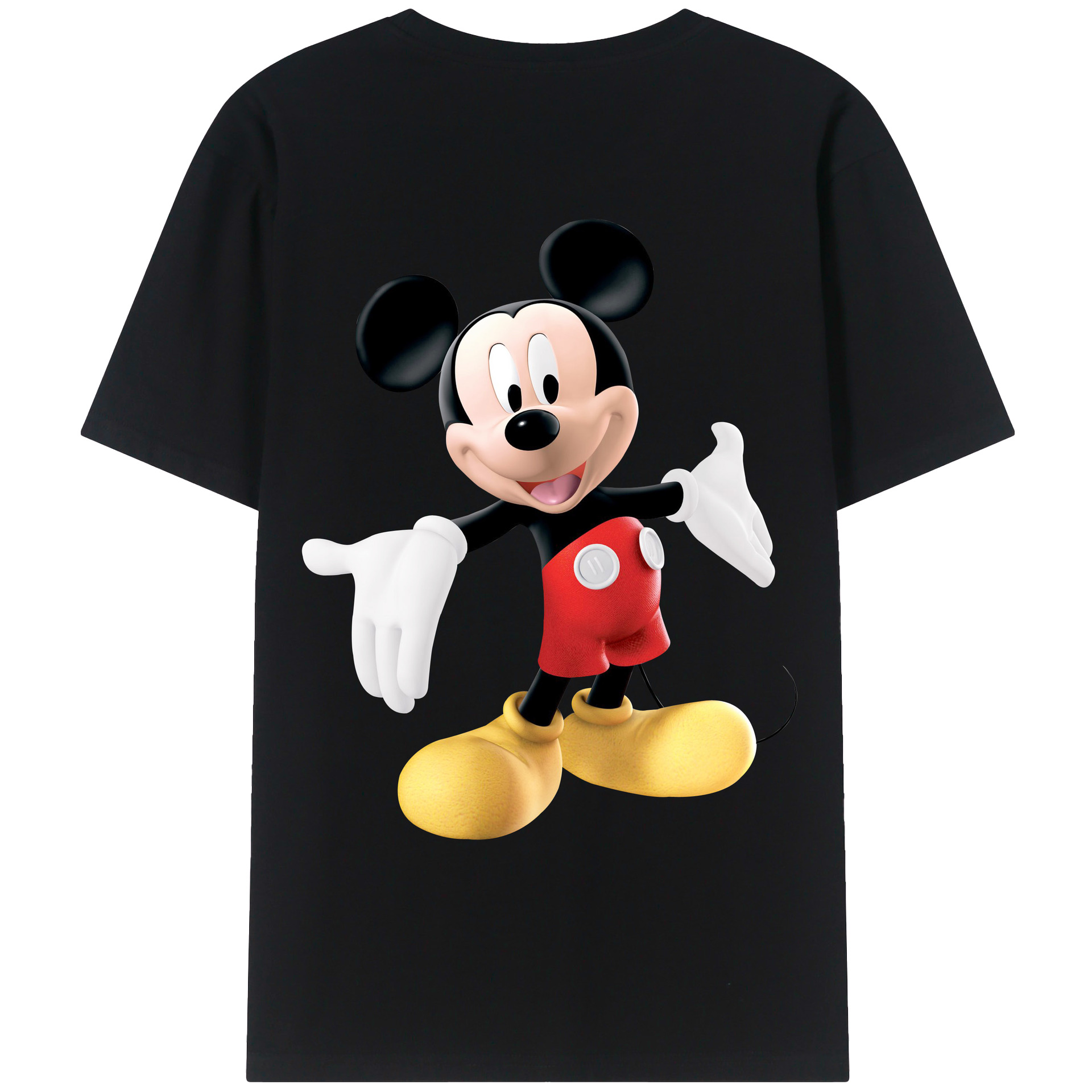 （画像用） ミッキーマウス Mickey Mouse 綿100％ メンズ半袖Tシャツ（バックプリント） 通気性