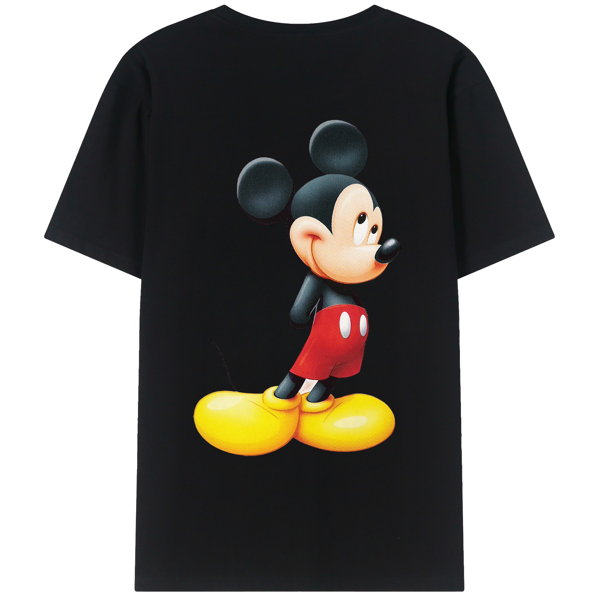 （画像用） ミッキーマウス Mickey Mouse 綿100％ メンズ半袖Tシャツ（バックプリント） 通気性
