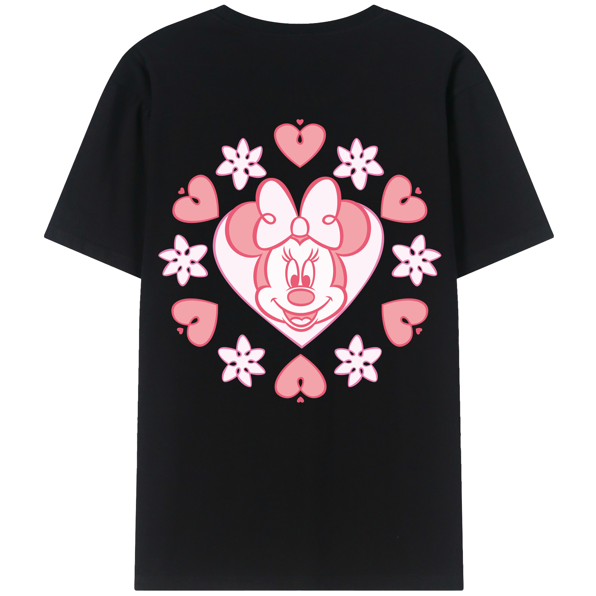 ミッキーマウス Mickey Mouse 綿100％ メンズ半袖Tシャツ（バックプリント） 通気性