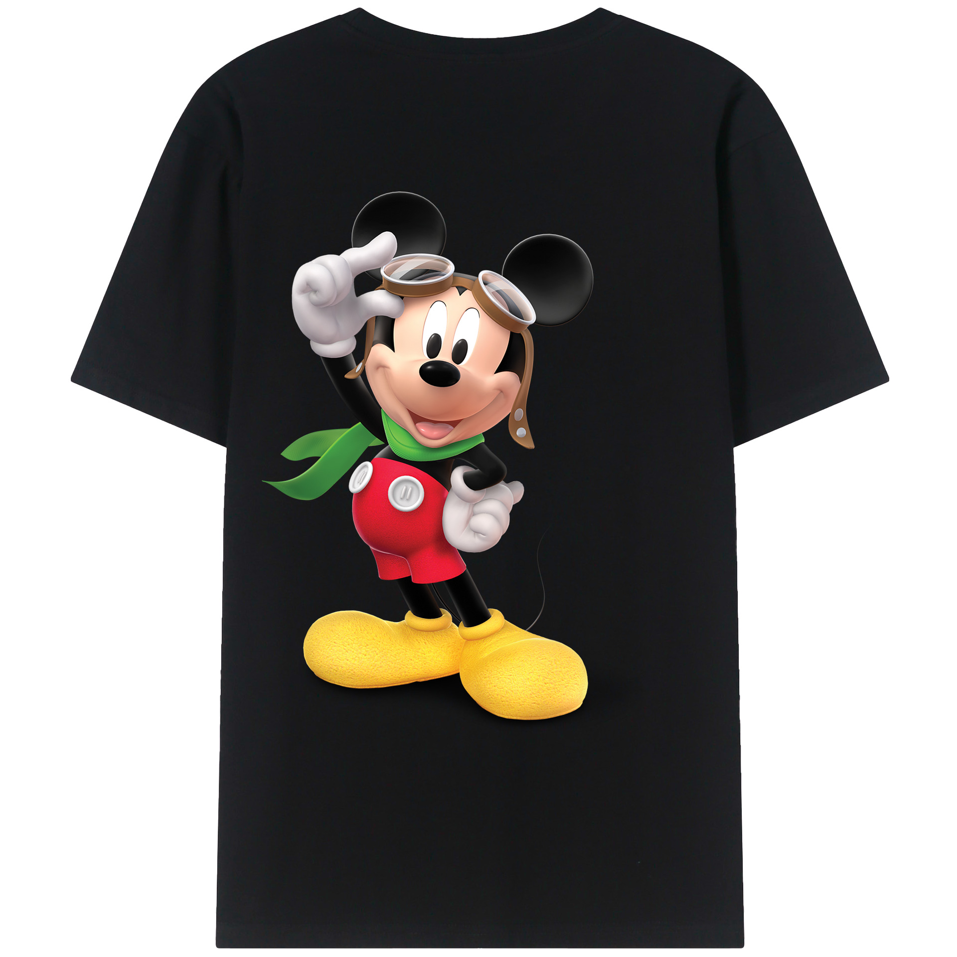 ミッキーマウス Mickey Mouse 綿100％ メンズ半袖Tシャツ（バックプリント） 通気性