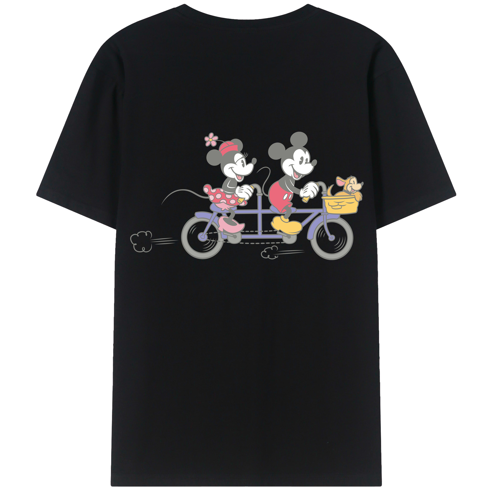 （画像用） ミッキーマウス Mickey Mouse 綿100％ メンズ半袖Tシャツ（バックプリント） 通気性