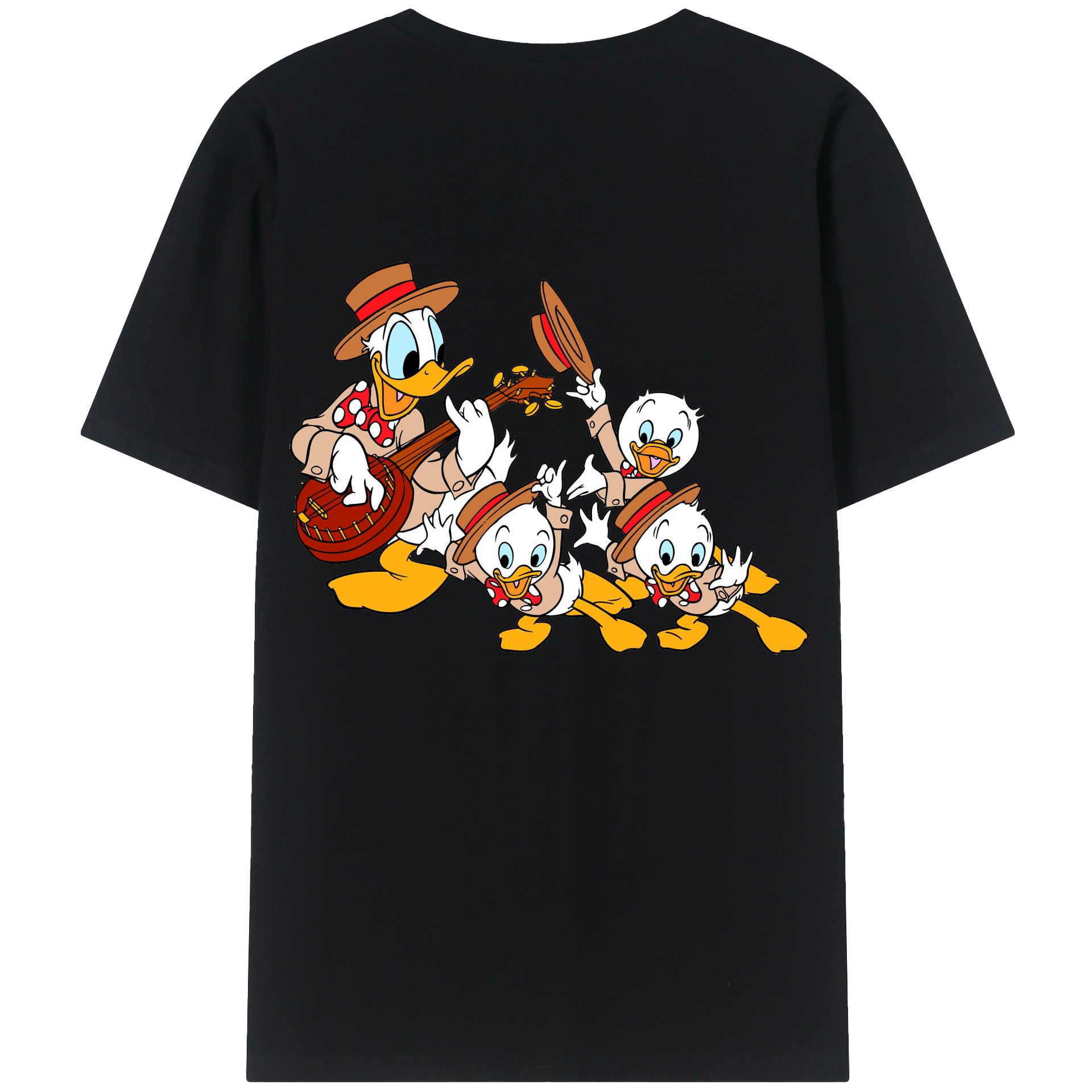 ミッキーマウス Mickey Mouse 綿100％ メンズ半袖Tシャツ（バックプリント） 通気性