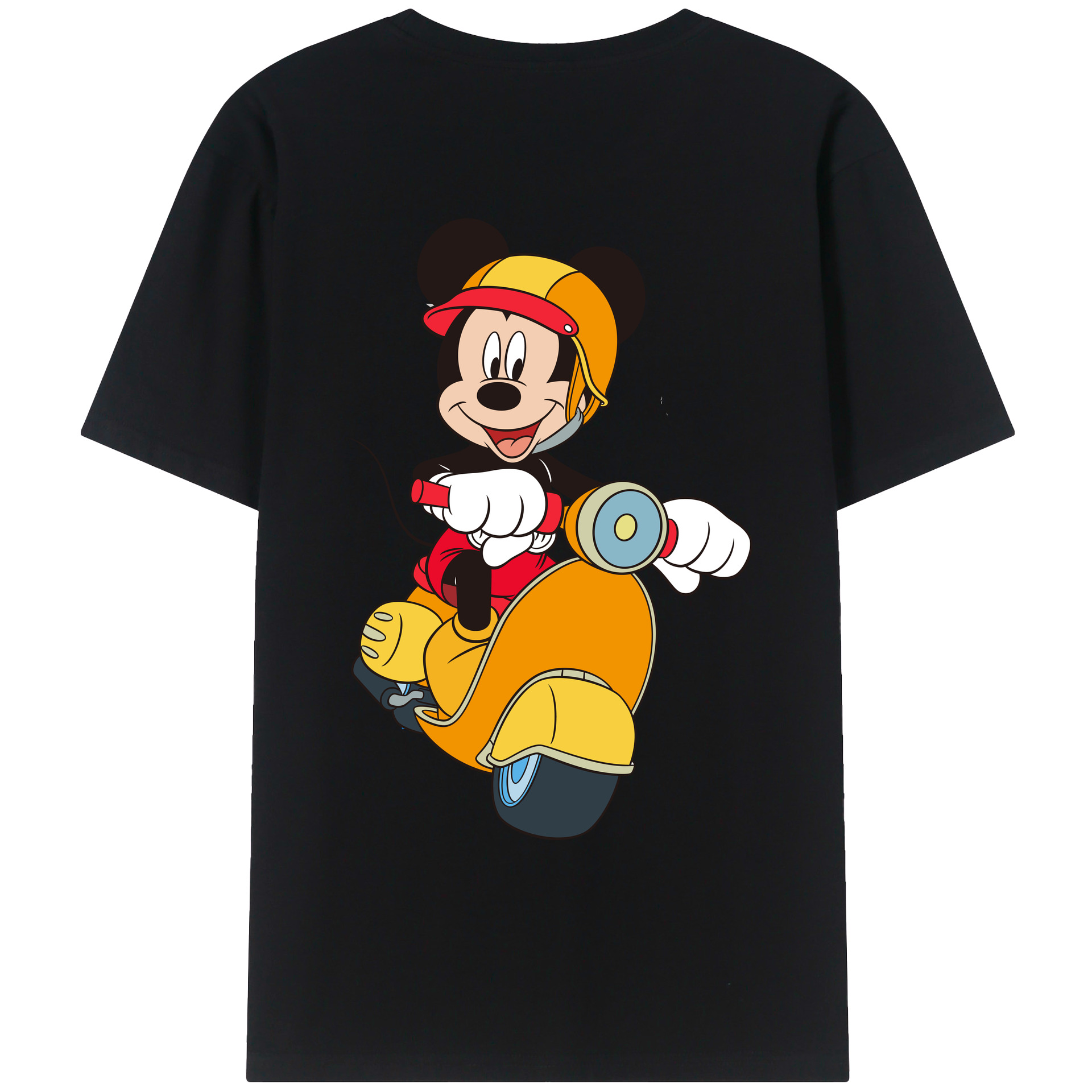 ミッキーマウス Mickey Mouse 綿100％ メンズ半袖Tシャツ（バックプリント） 通気性