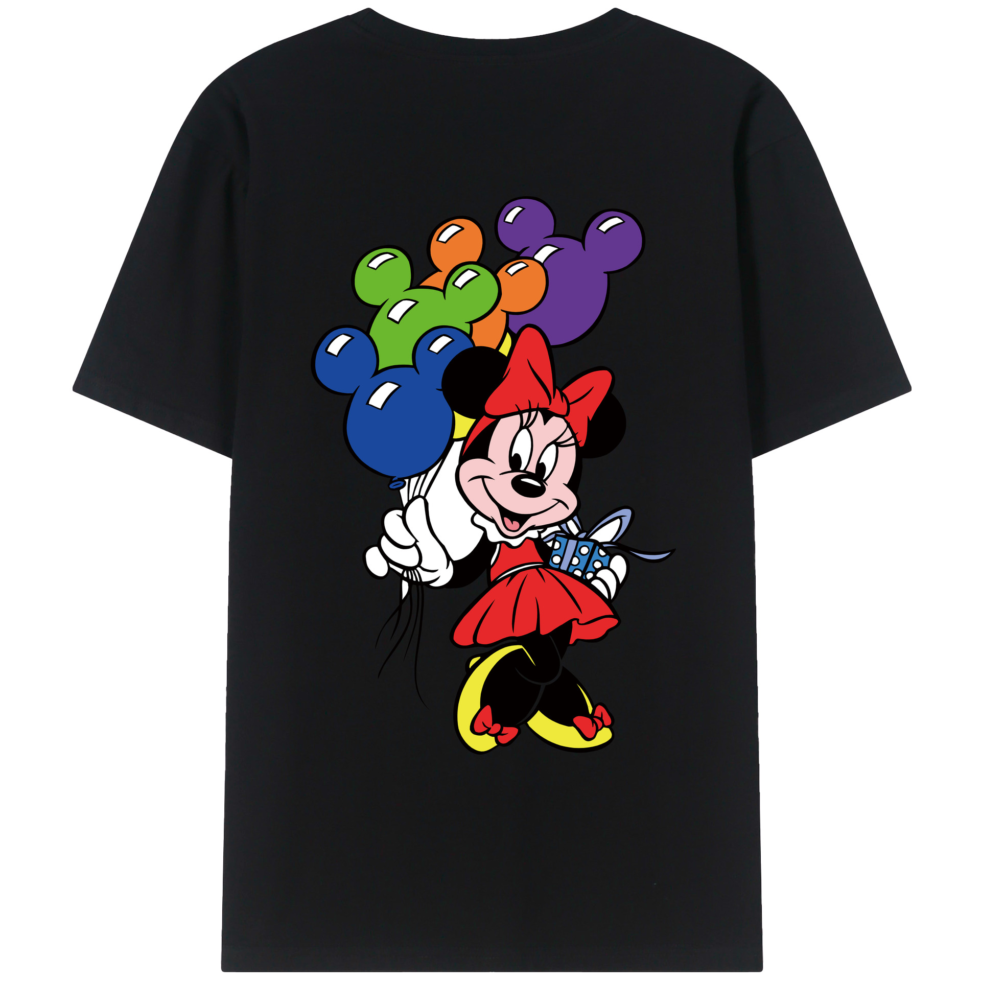 ミッキーマウス Mickey Mouse 綿100％ メンズ半袖Tシャツ（バックプリント） 通気性